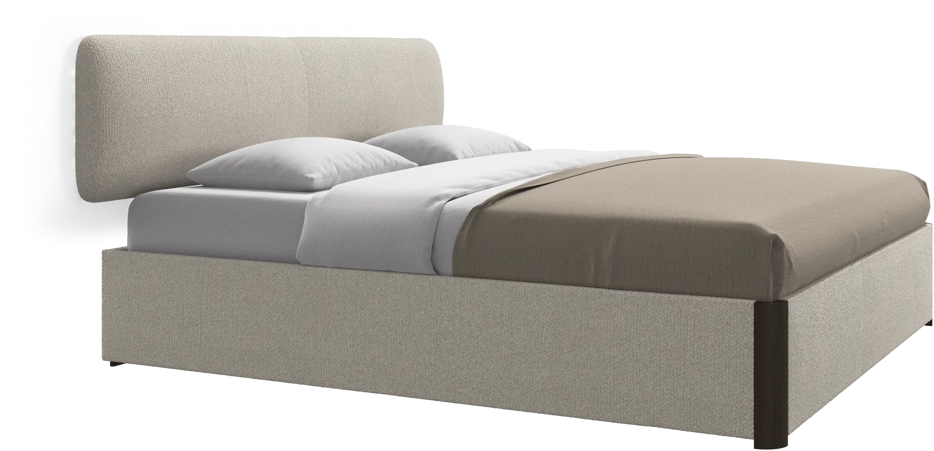 Element bed, wall-mounted headboard, with slats and storage solution, excl. mattress