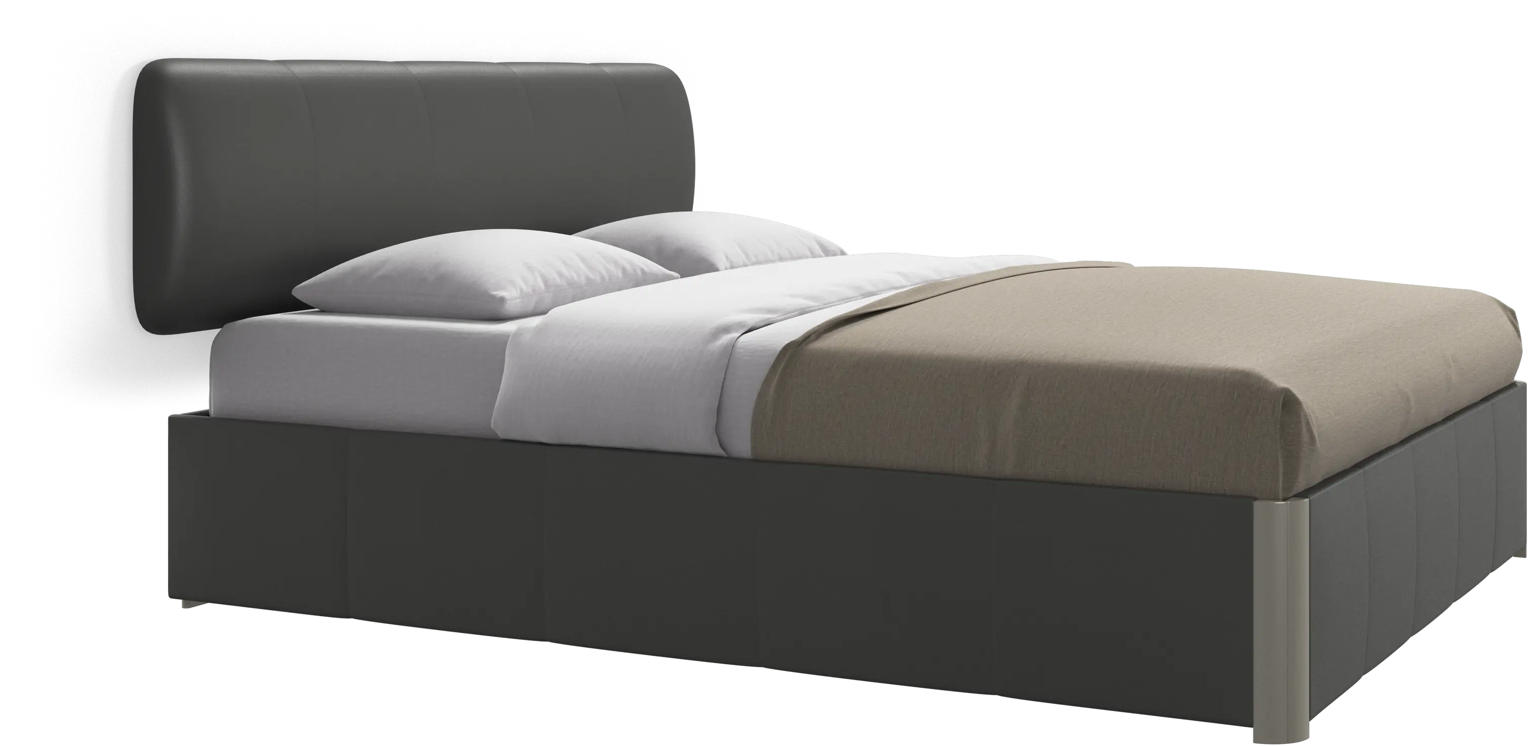 Element bed, wall-mounted headboard, with slats and storage solution, excl. mattress