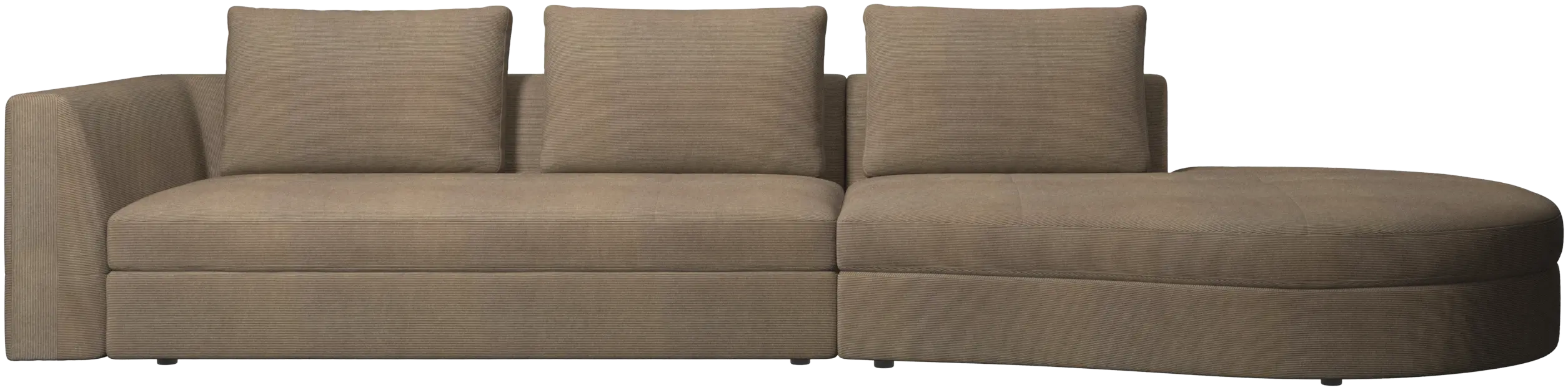 Bergamo sofa with round lounging unit,right