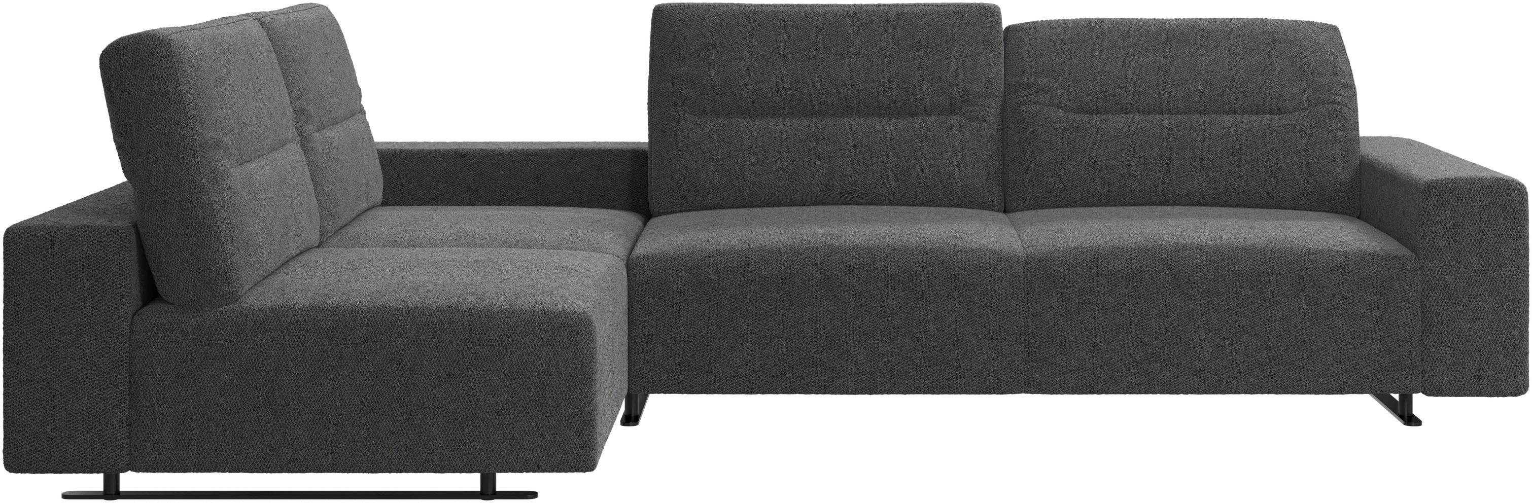 Hampton corner sofa with adjustable back and storage on right side