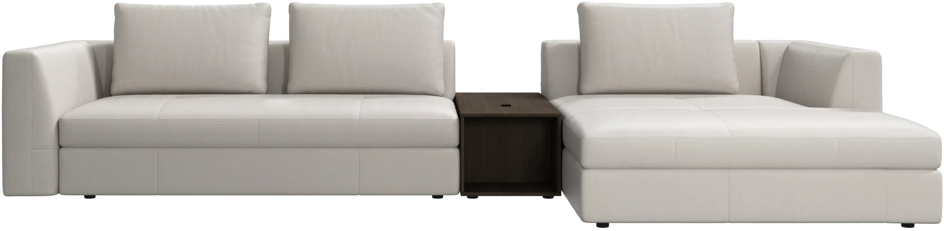 Sofá Bergamo con chaise longue y almacenamiento