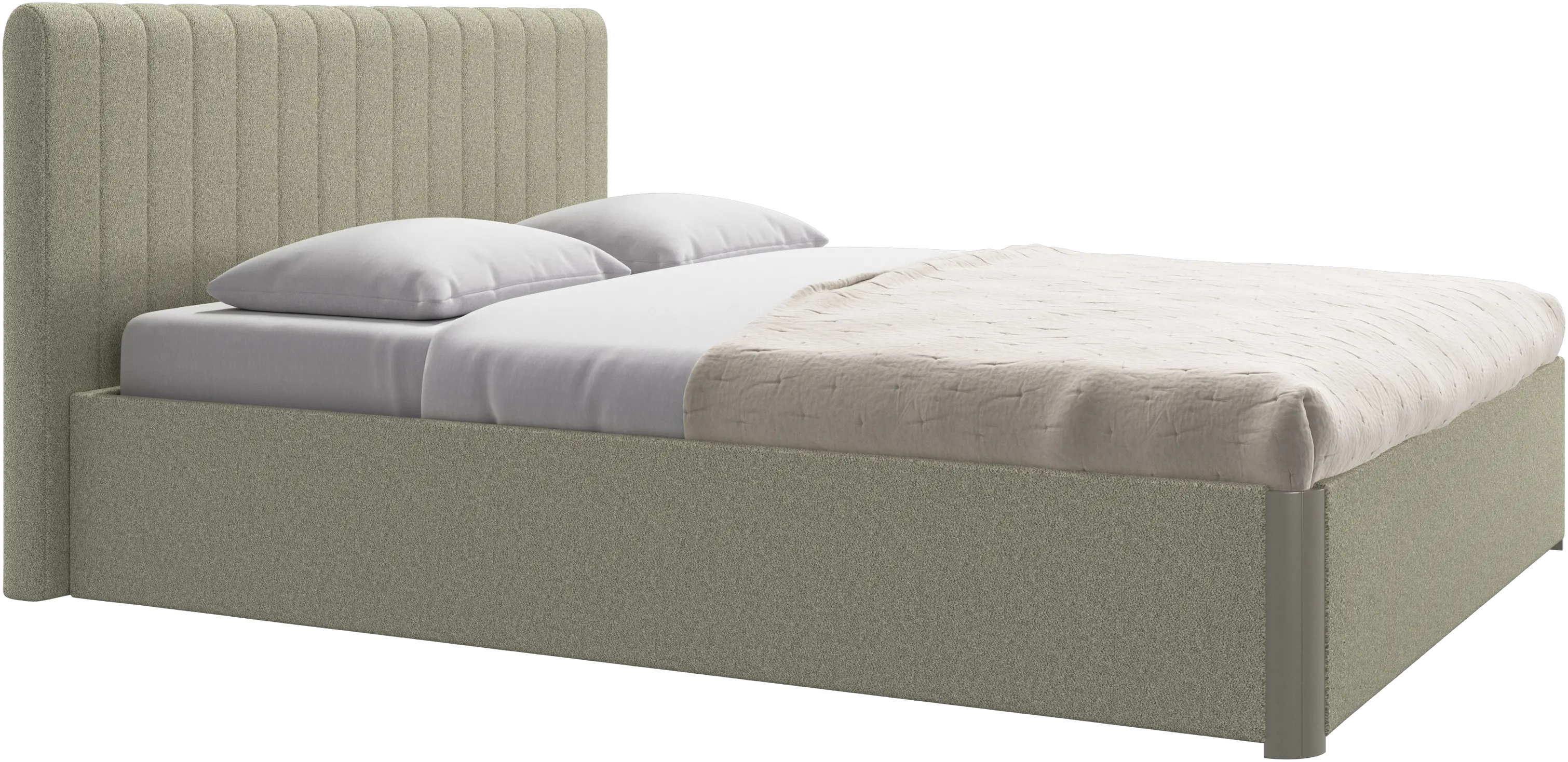 Element bed, bed-mounted headboard, with slats and storage solution, excl. mattress