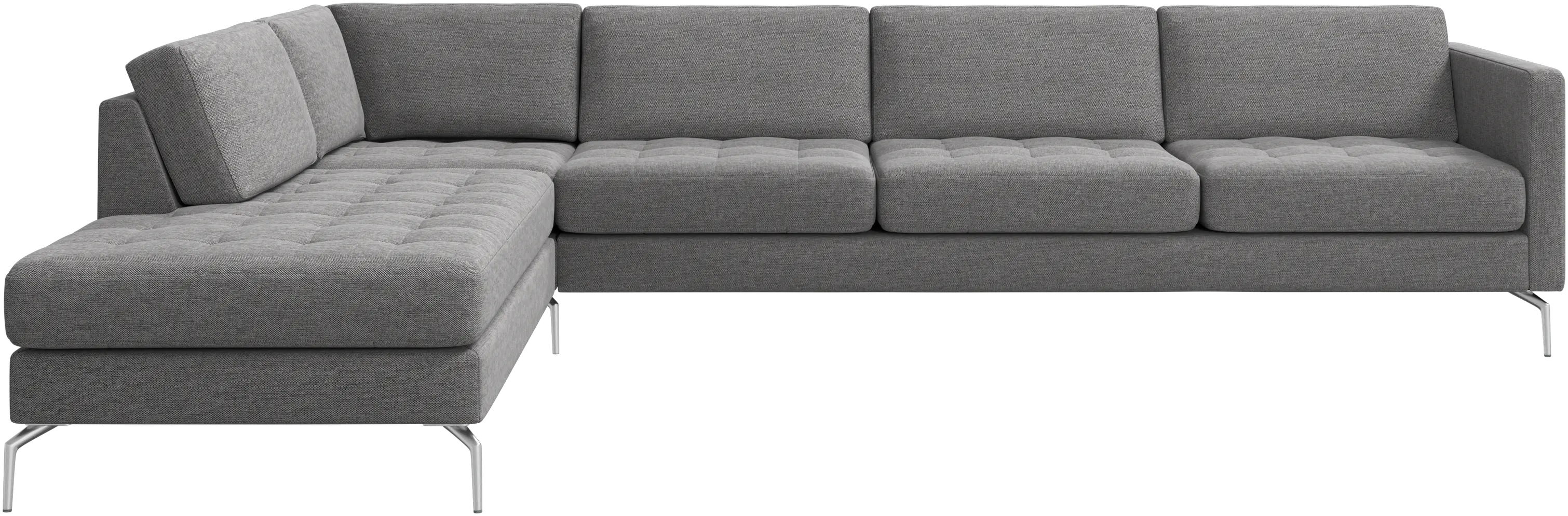 Osaka corner sofa with lounging unit, tufted seat