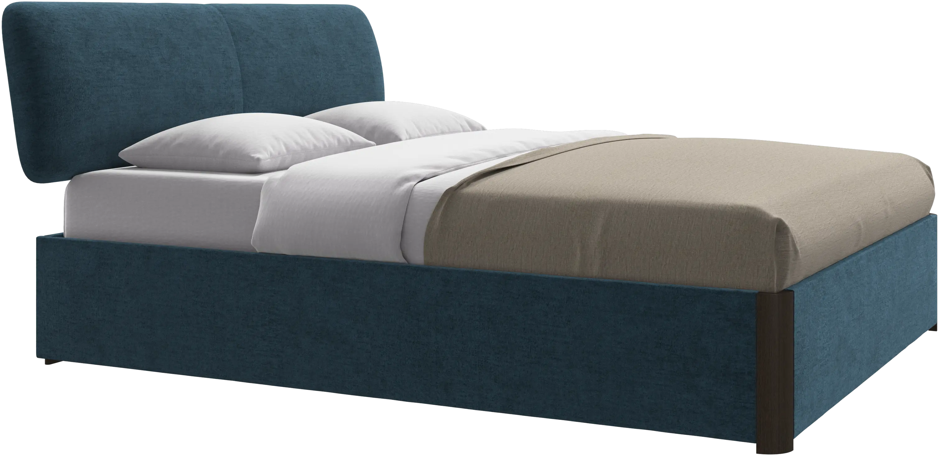 Element bed, bed-mounted headboard, with slats and storage solution, excl. mattress