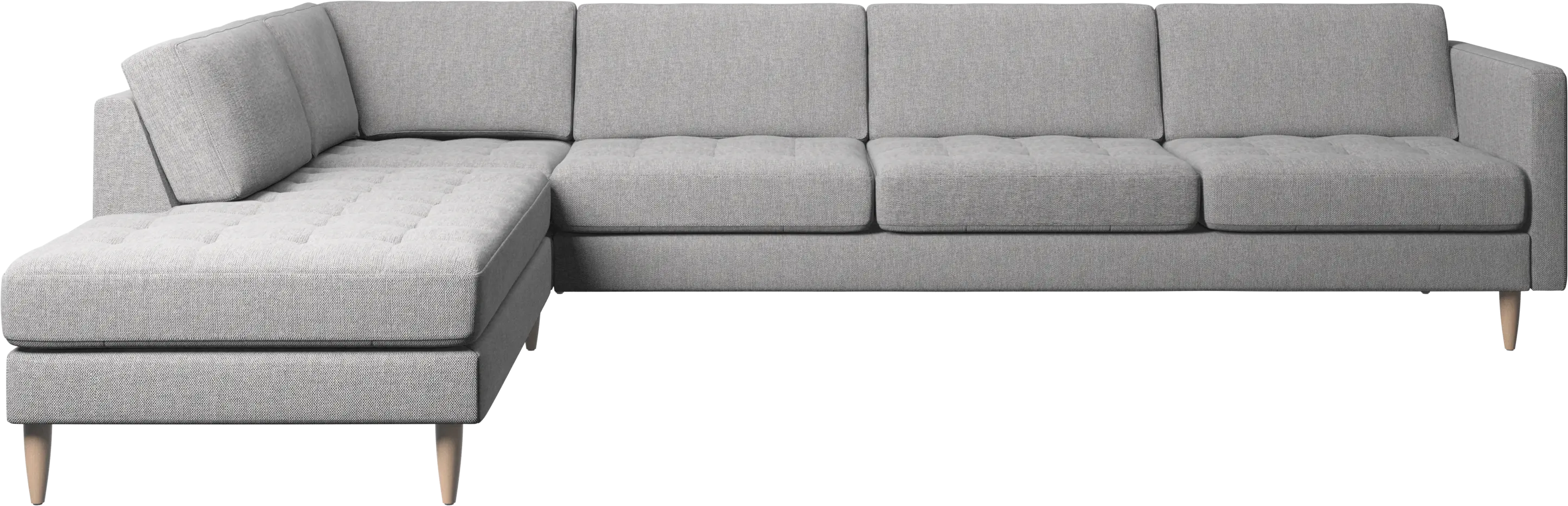 Osaka corner sofa with lounging unit, tufted seat