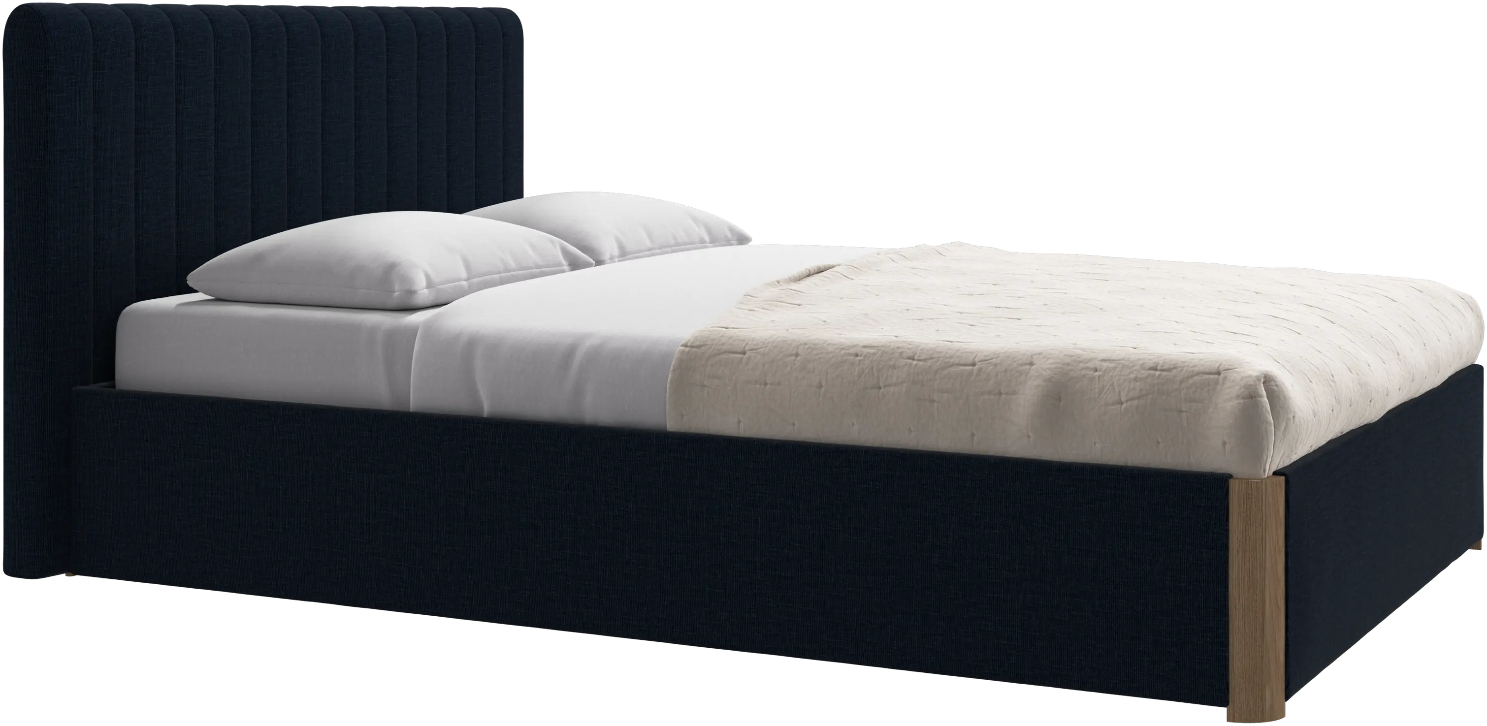 Element bed, bed-mounted headboard, with slats and storage solution, excl. mattress