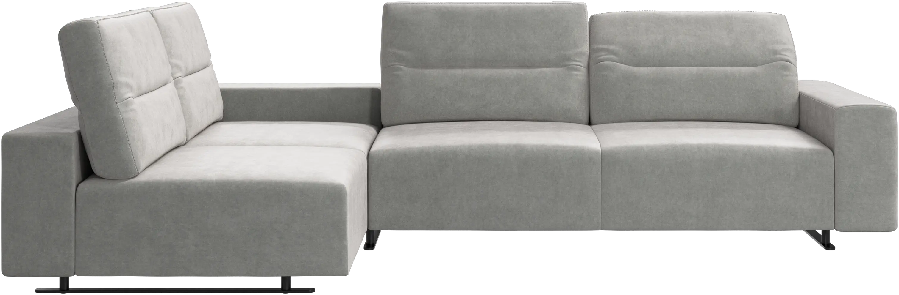 Hampton corner sofa with adjustable back and storage on right side