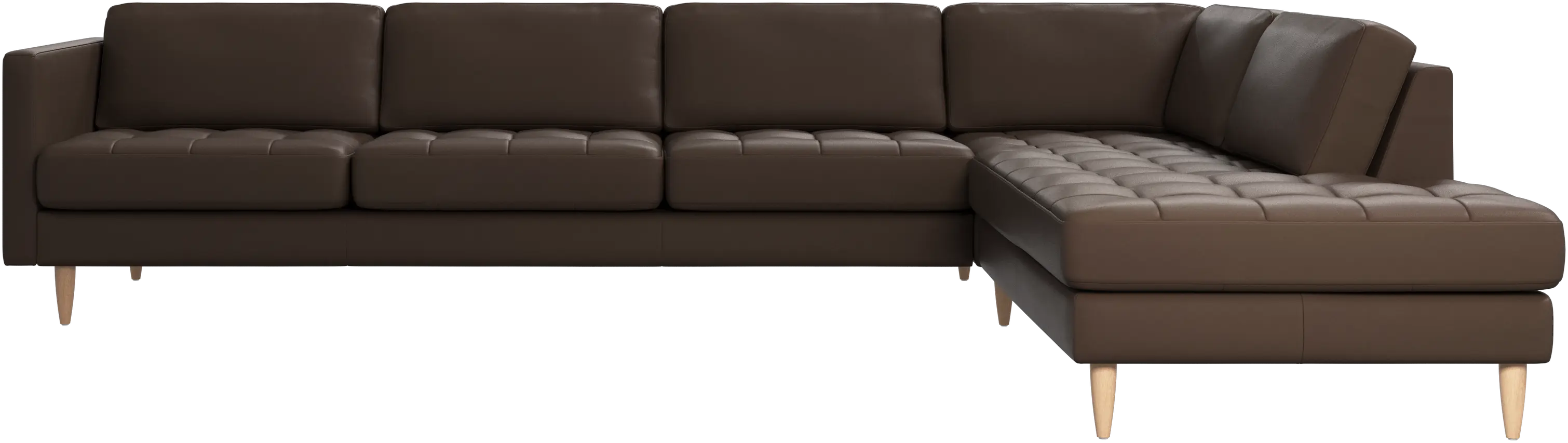 Osaka corner sofa with lounging unit, tufted seat