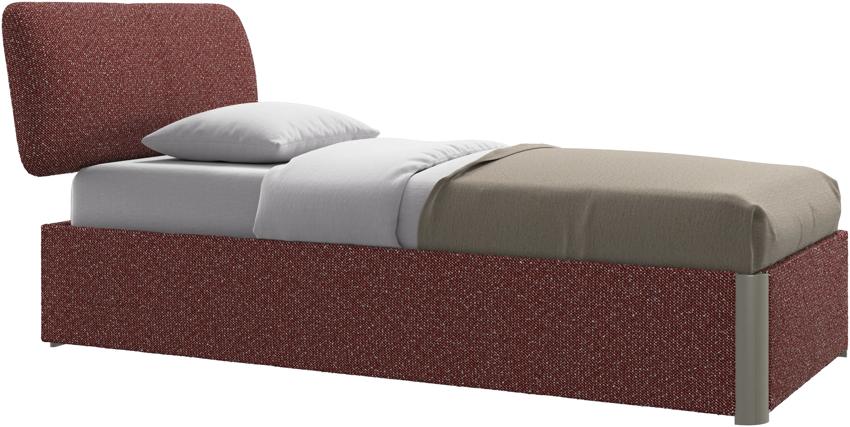 Element bed, bed-mounted headboard, with slats and storage solution, excl. mattress