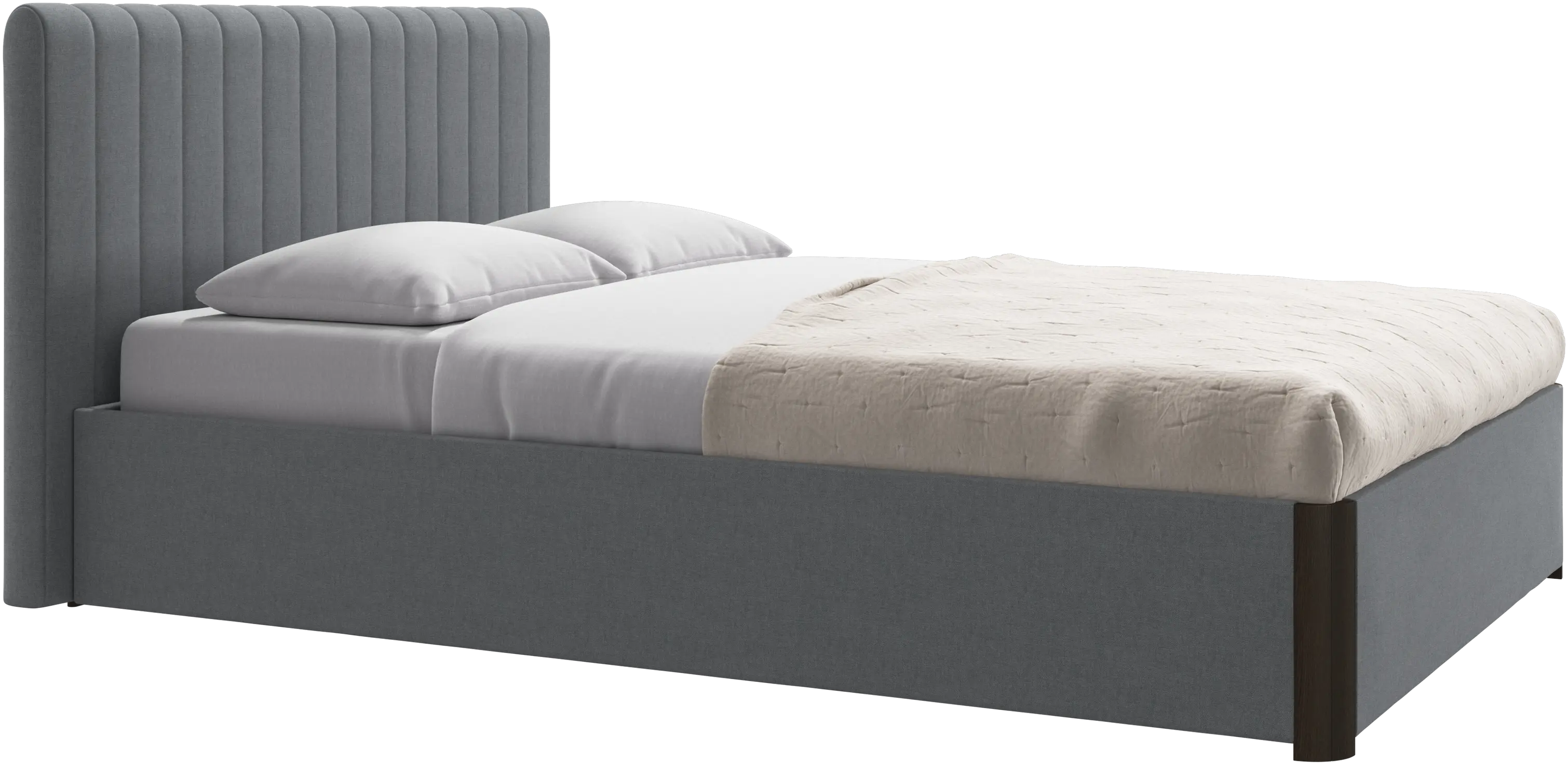 Element bed, bed-mounted headboard, with slats and storage solution, excl. mattress