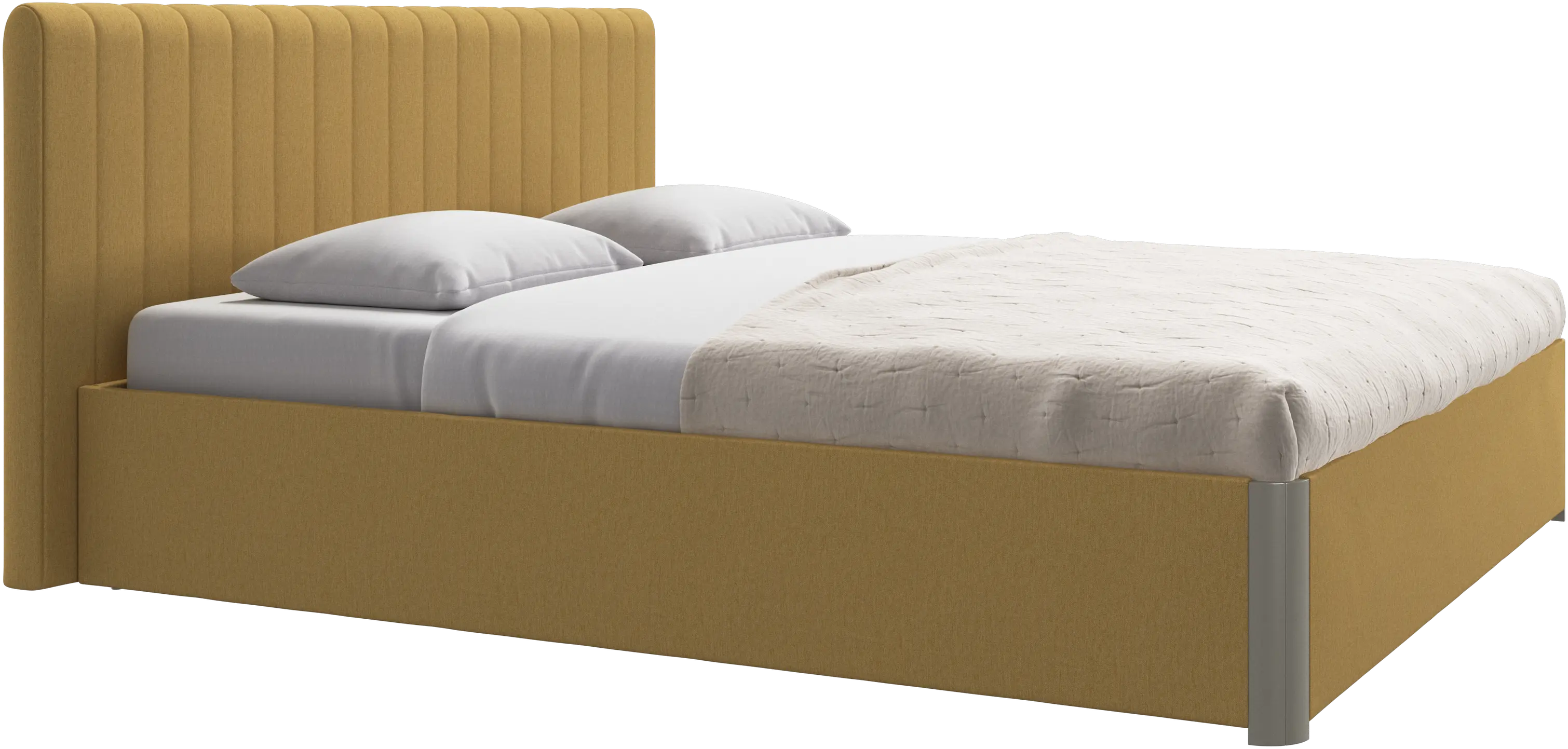 Element bed, bed-mounted headboard, with slats and storage solution, excl. mattress