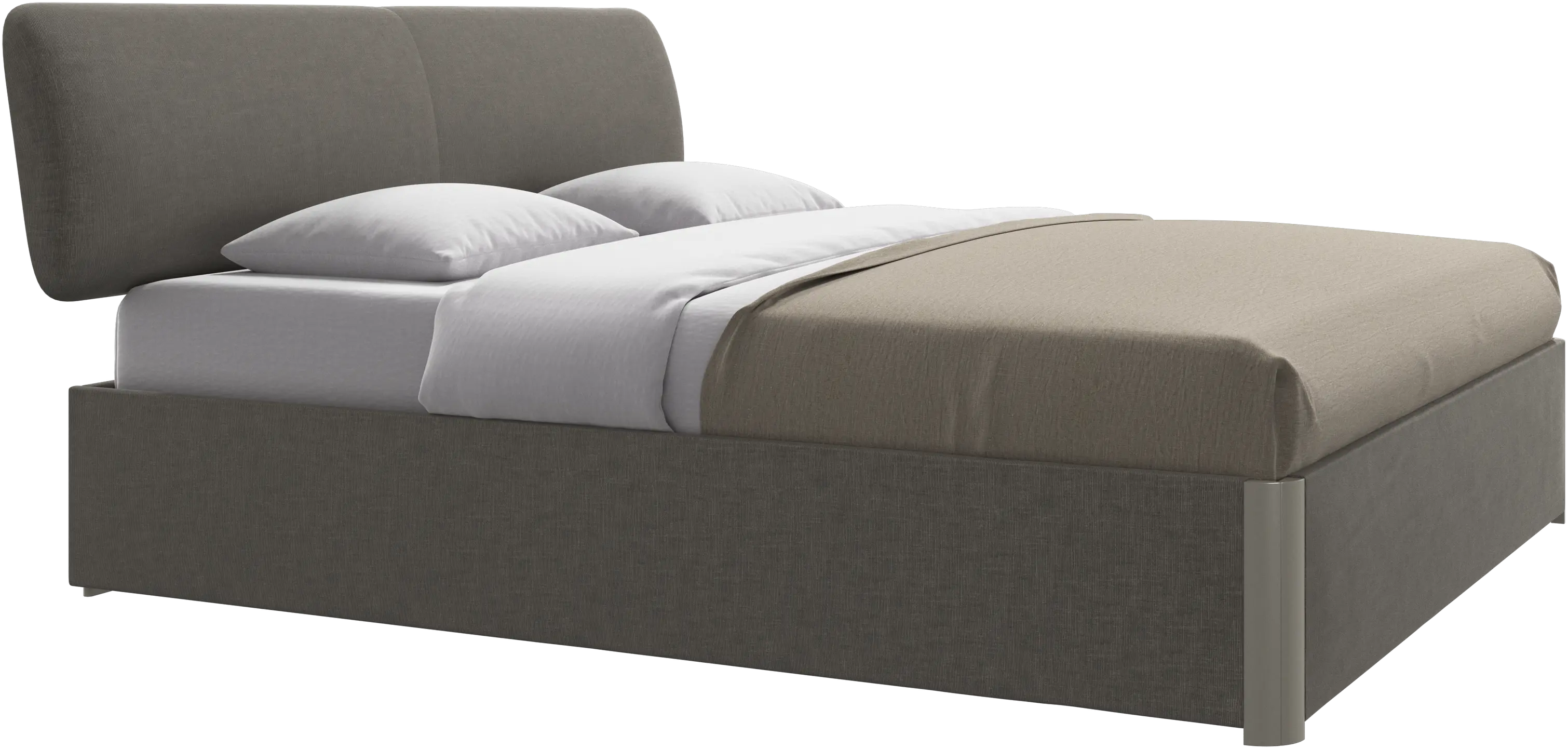 Element bed, bed-mounted headboard, with slats and storage solution, excl. mattress
