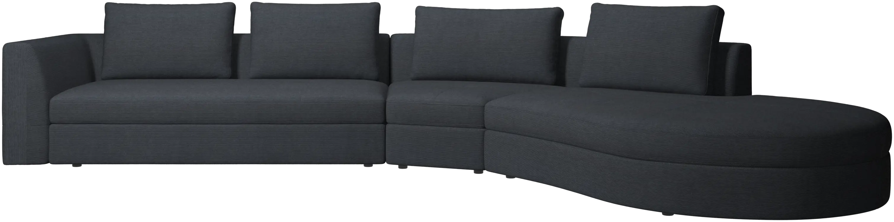 Sofá Bergamo con módulo redondo de descanso,derecho