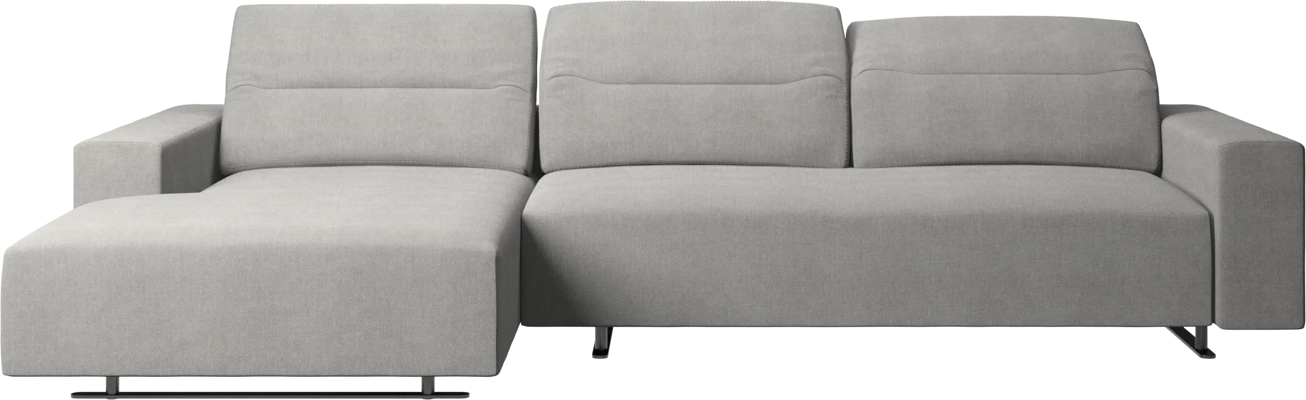 Hampton sofa with adjustable back, resting unit and storage left side