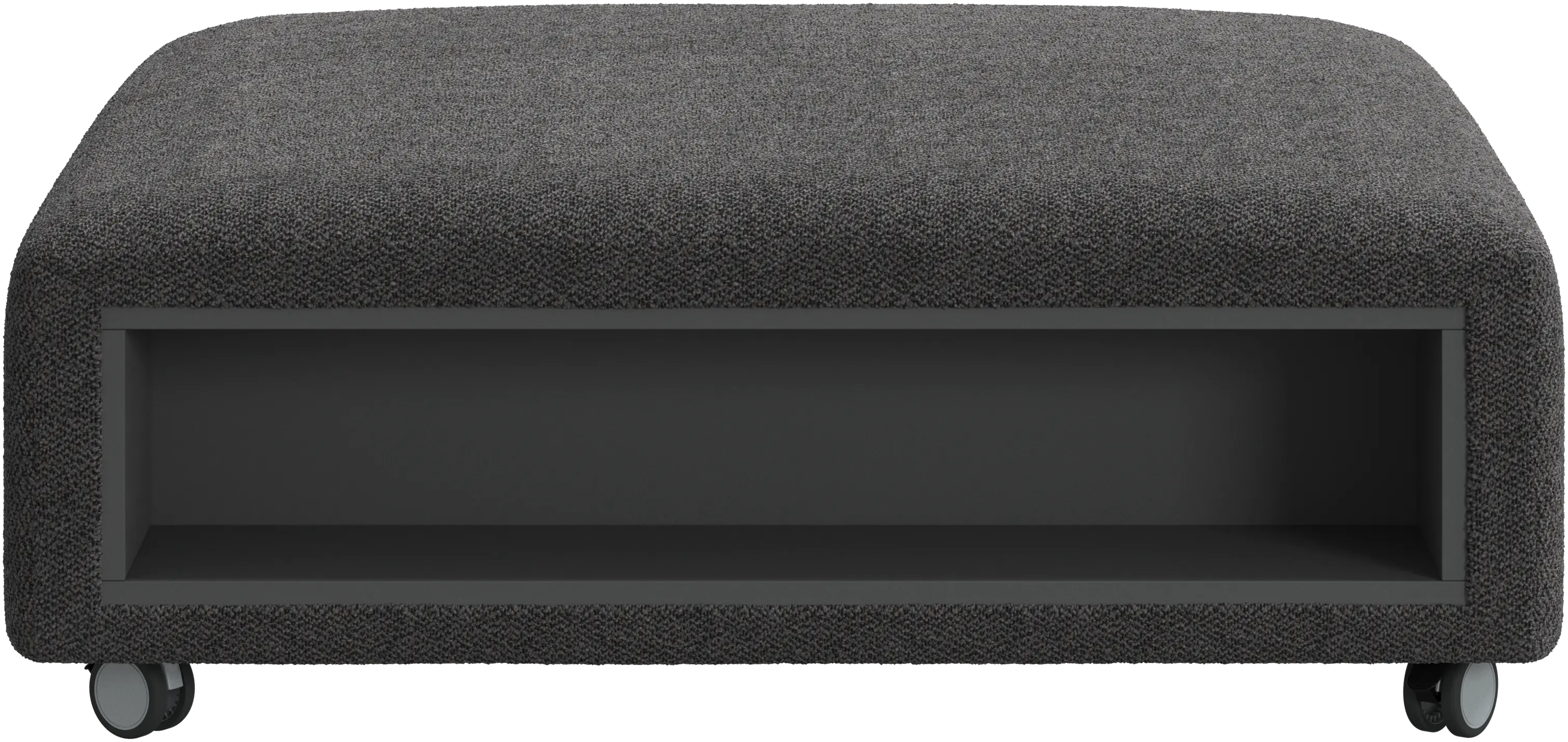 Hampton footstool on wheels with storage left and right sides