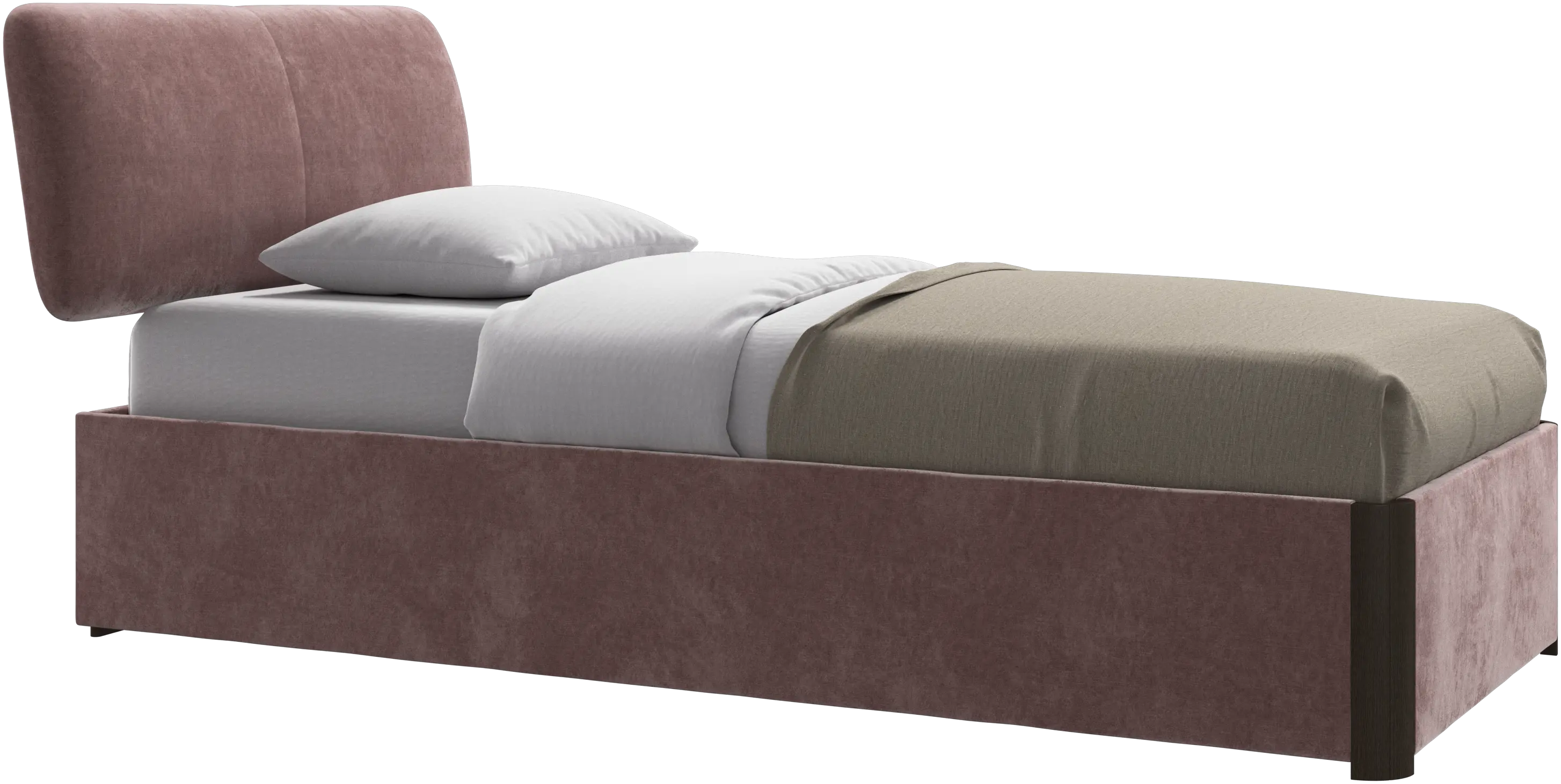 Element bed, bedgemonteerd hoofdbord, met latten en opbergoplossing, excl. matras