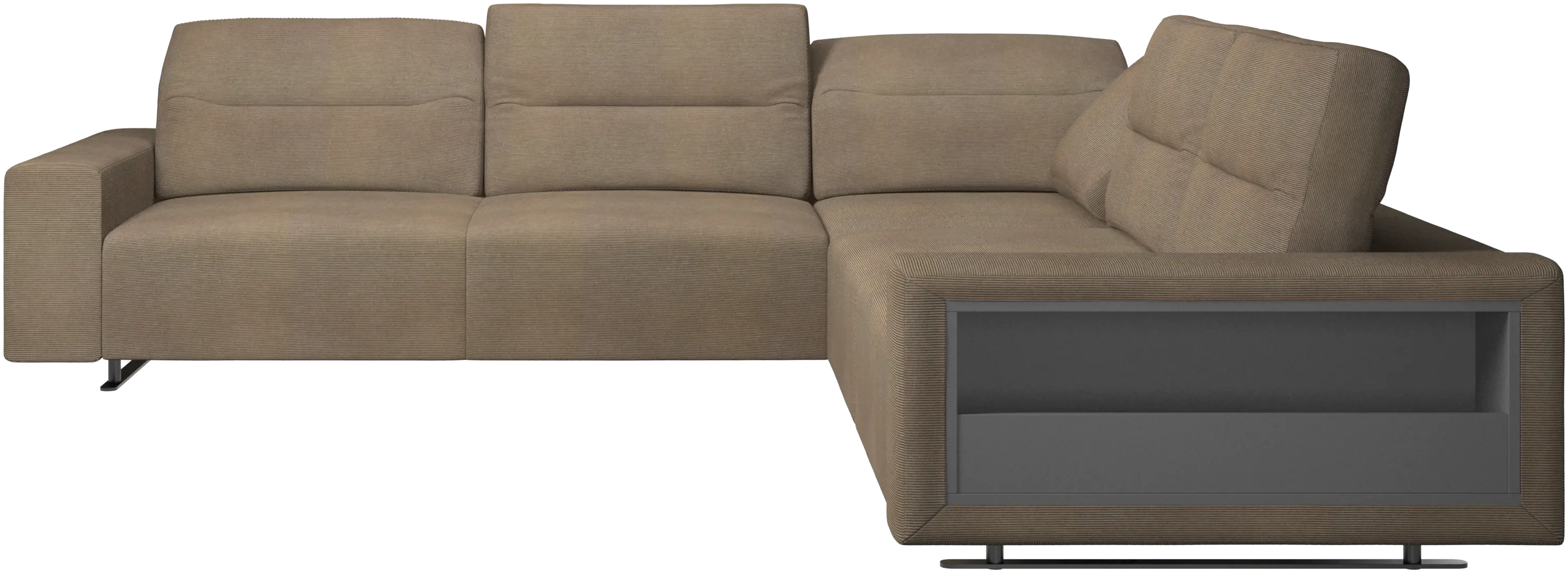 Hampton corner sofa with adjustable back and storage