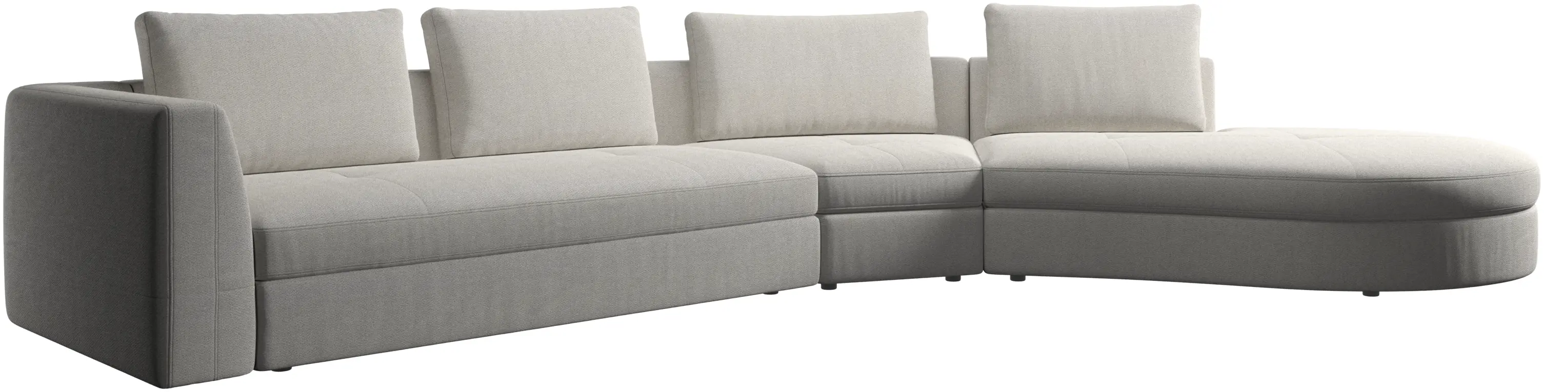 Bergamo sofa with round lounging unit,right