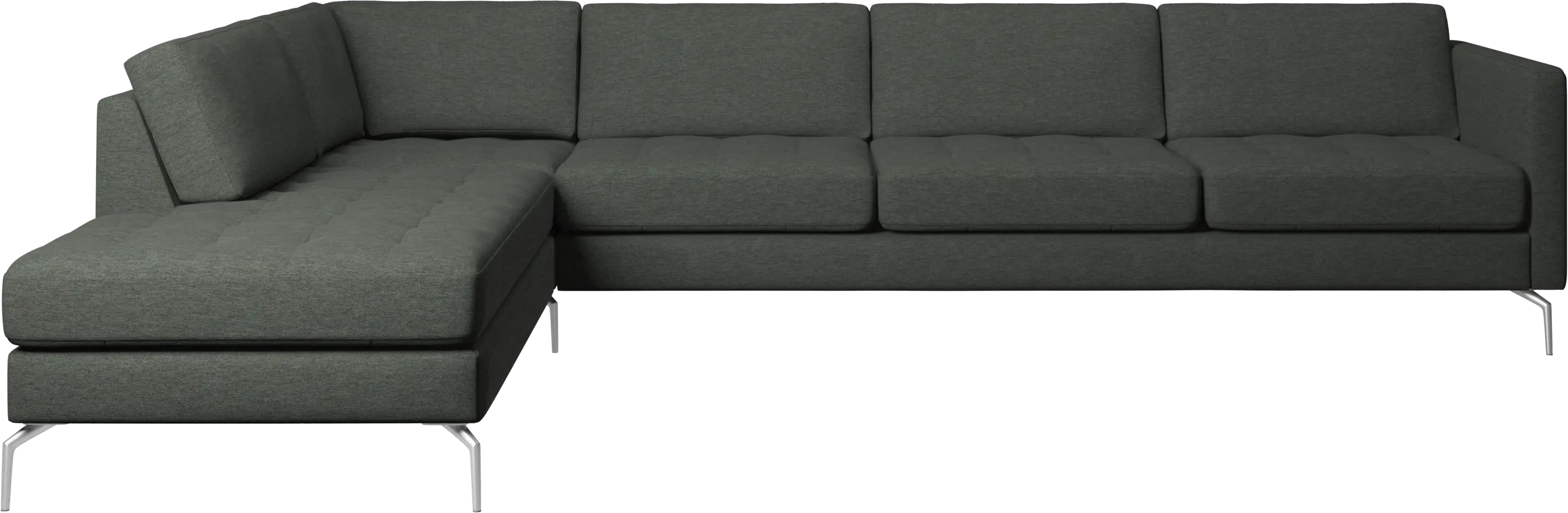 Osaka corner sofa with lounging unit, tufted seat