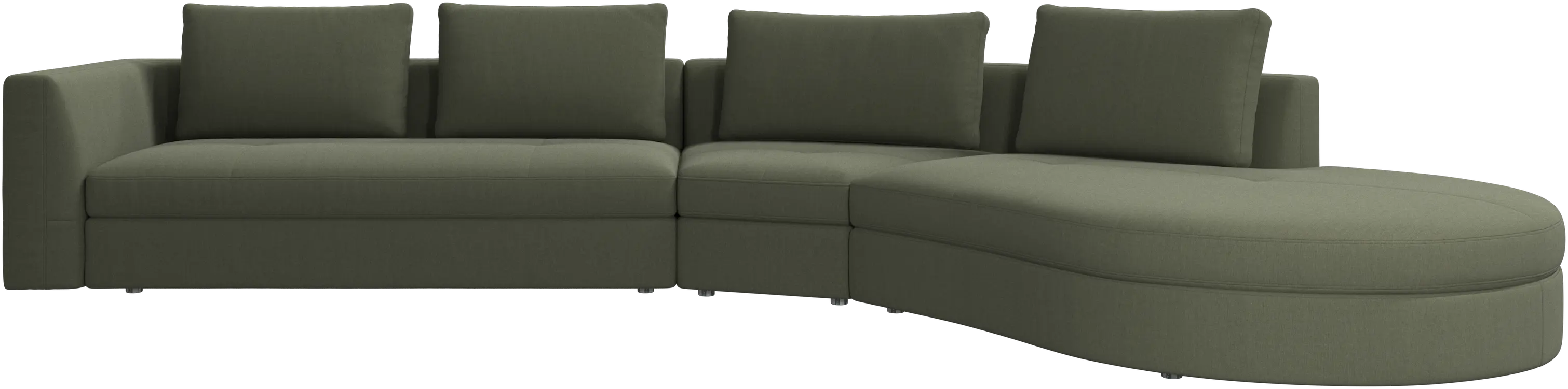 Bergamo sofa with round lounging unit,right