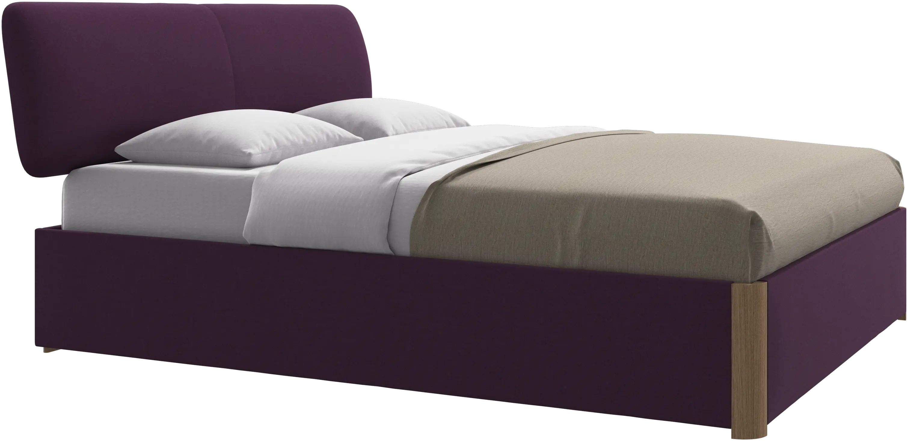 Element bed, bed-mounted headboard, with slats and storage solution, excl. mattress