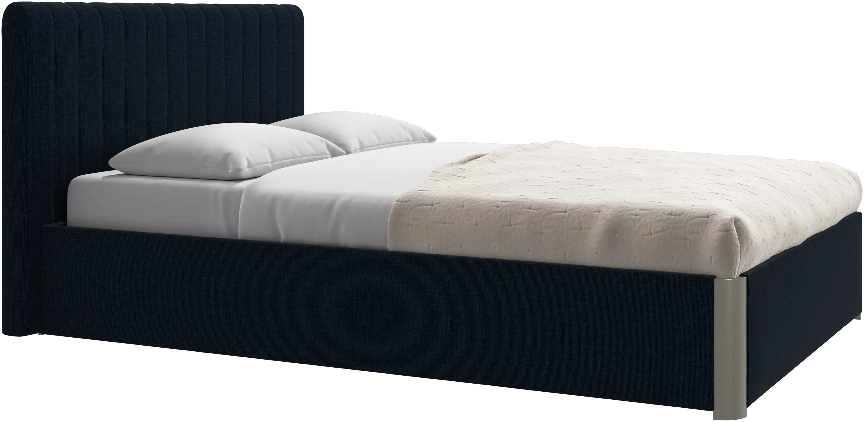 Element bed, bed-mounted headboard, with slats and storage solution, excl. mattress