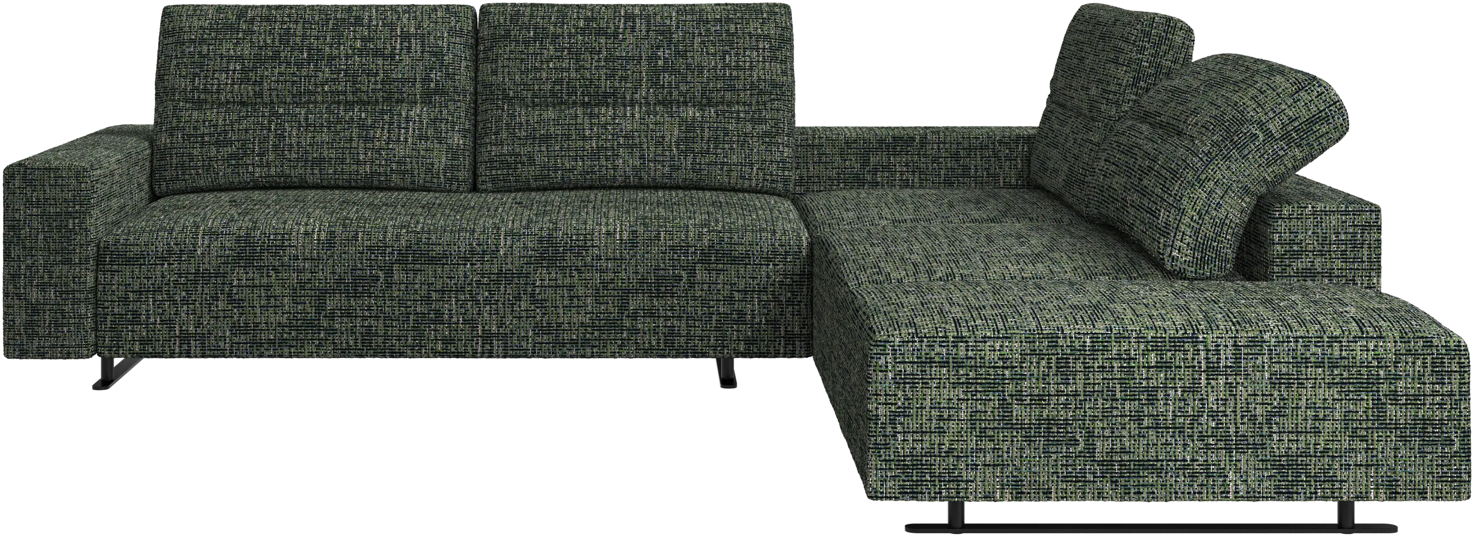 Hampton corner sofa with adjustable back and storage on left side