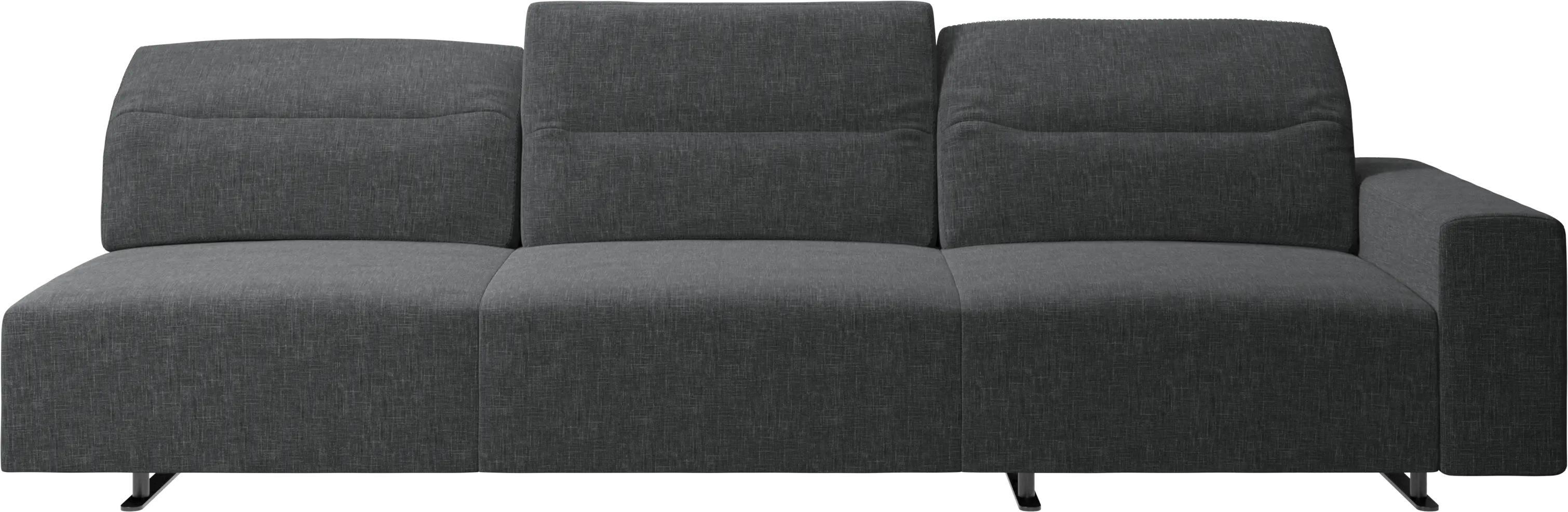 Hampton sofa with adjustable back and storage on the right side