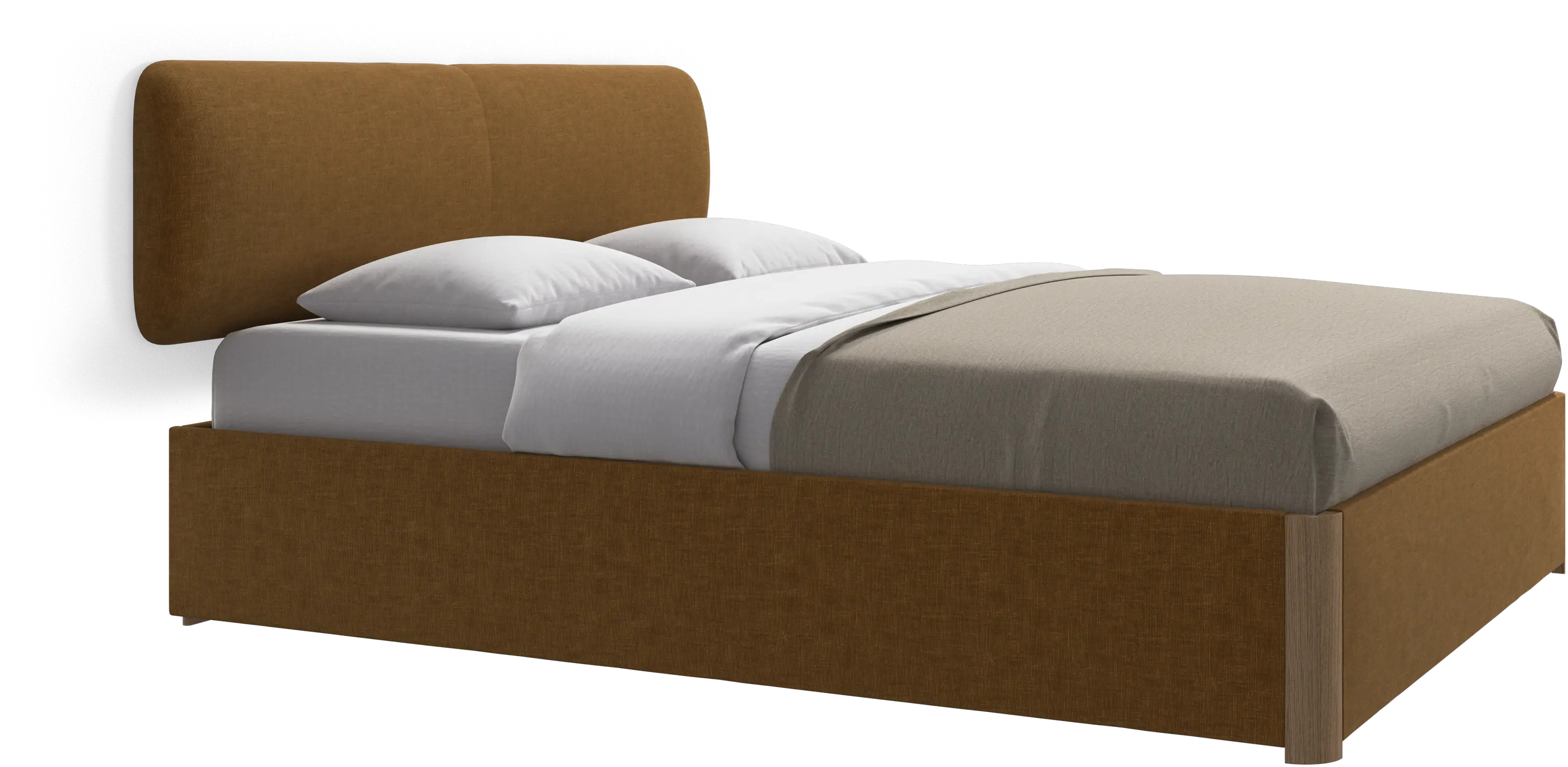 Element bed, wall-mounted headboard, with slats and storage solution, excl. mattress