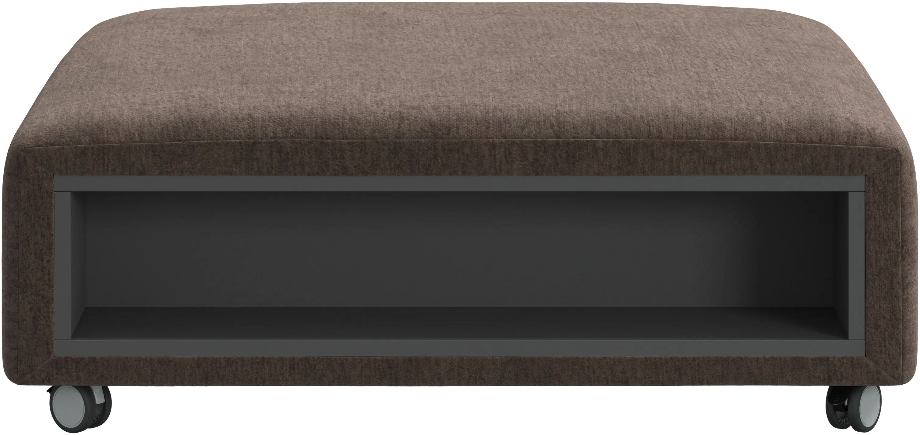 Pouf Hampton sur roulettes avec espaces de rangement
