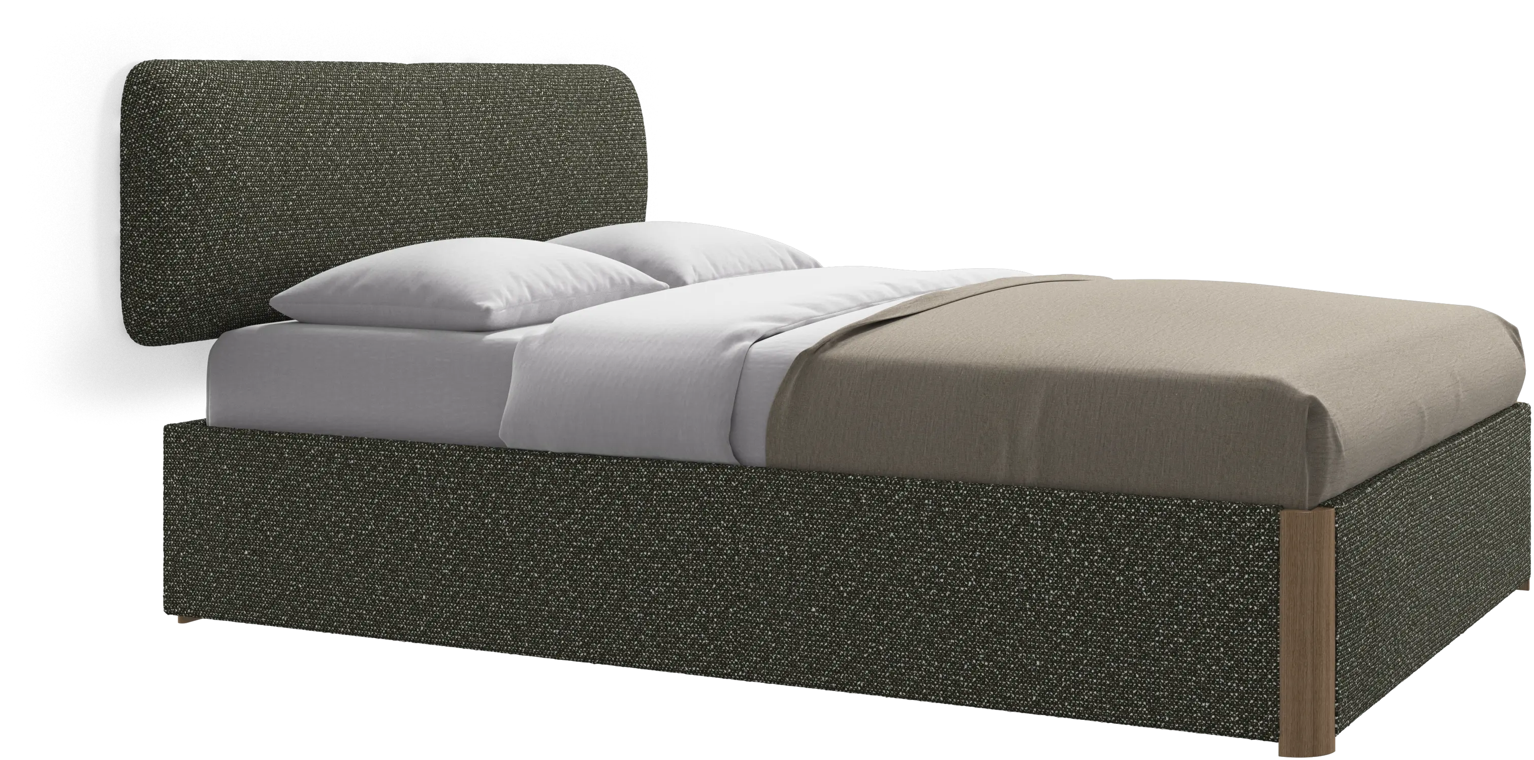 Element bed, wall-mounted headboard, with slats and storage solution, excl. mattress