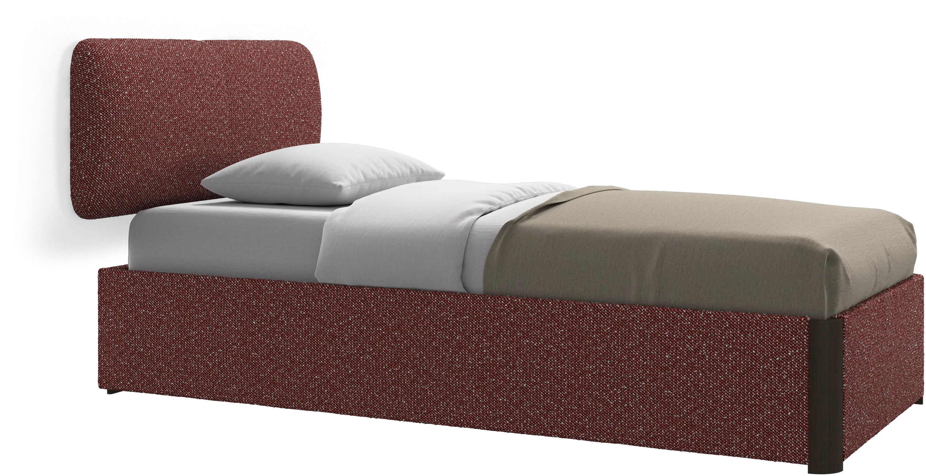 Element bed, wall-mounted headboard, with slats and storage solution, excl. mattress