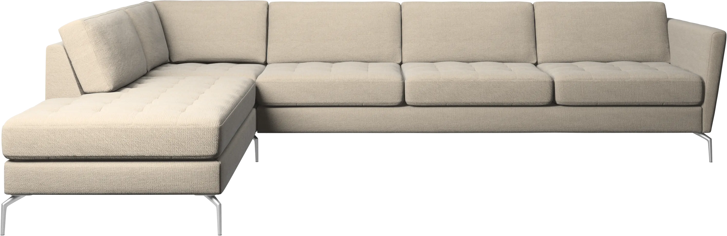 Osaka corner sofa with lounging unit, tufted seat