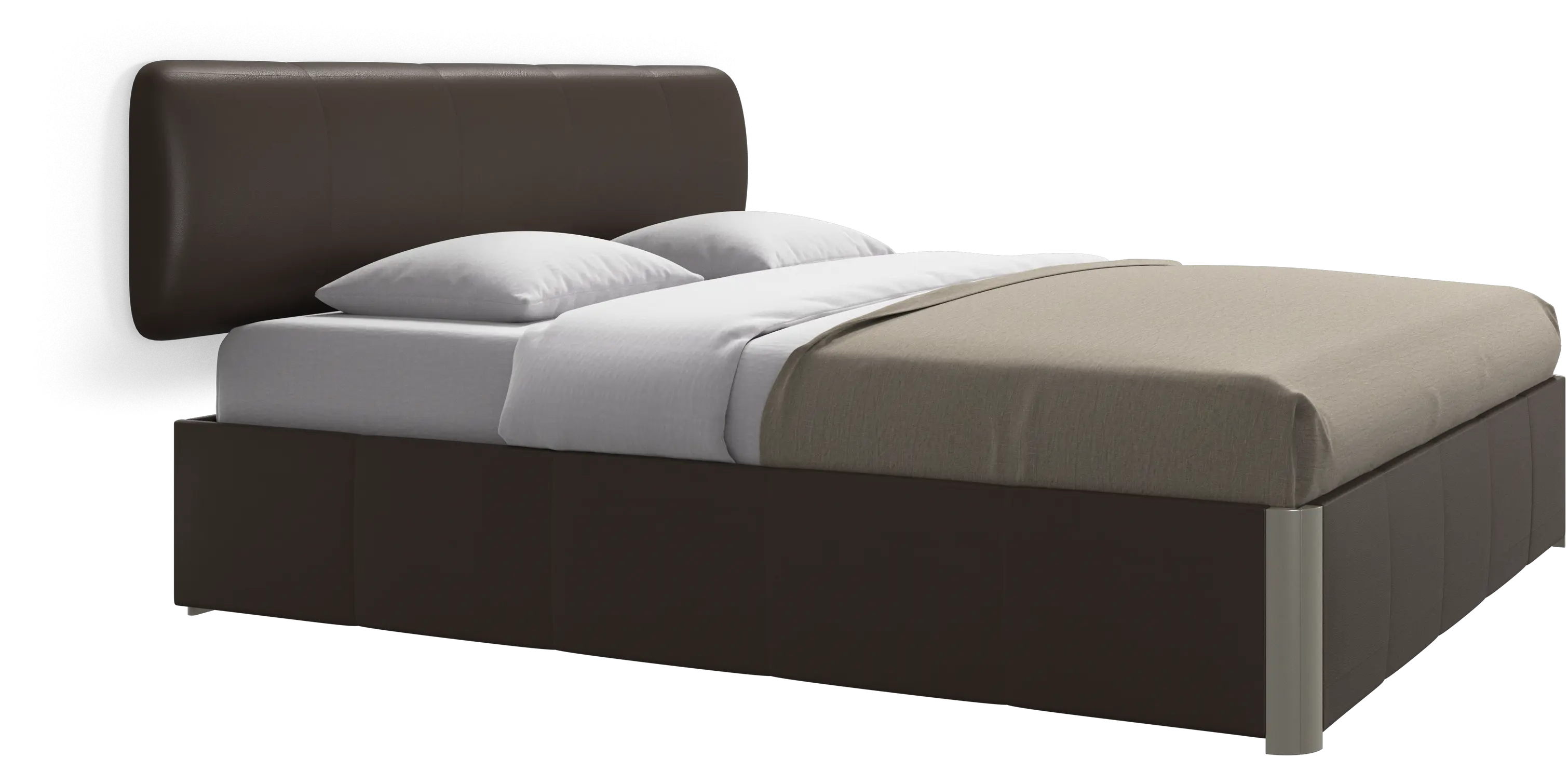 Element seng, vægmonteret sengegavl, med lameller og opbevaringsløsning, ekskl. madras