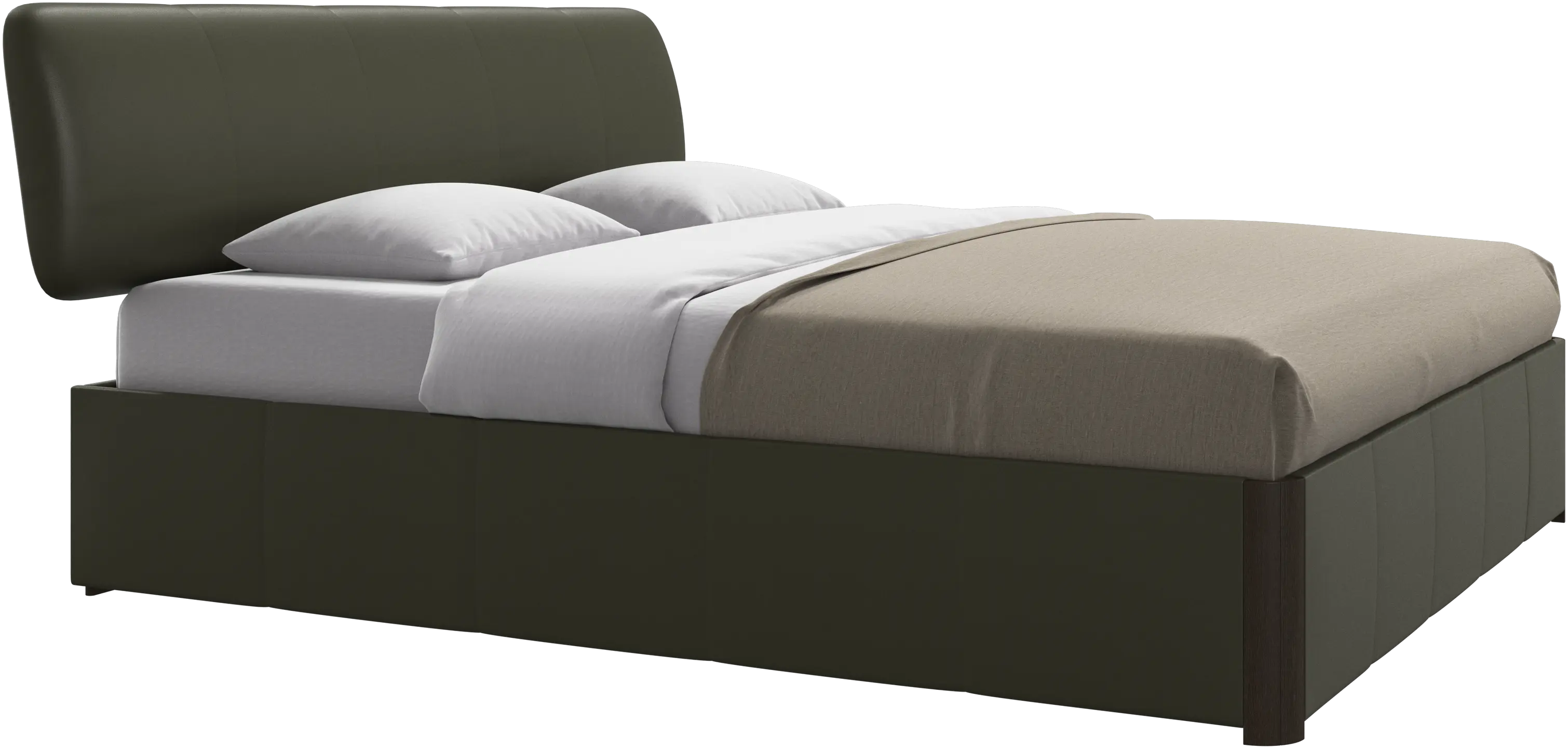 Element lit, tête de lit fixée au lit, avec lattes, excl. matelas