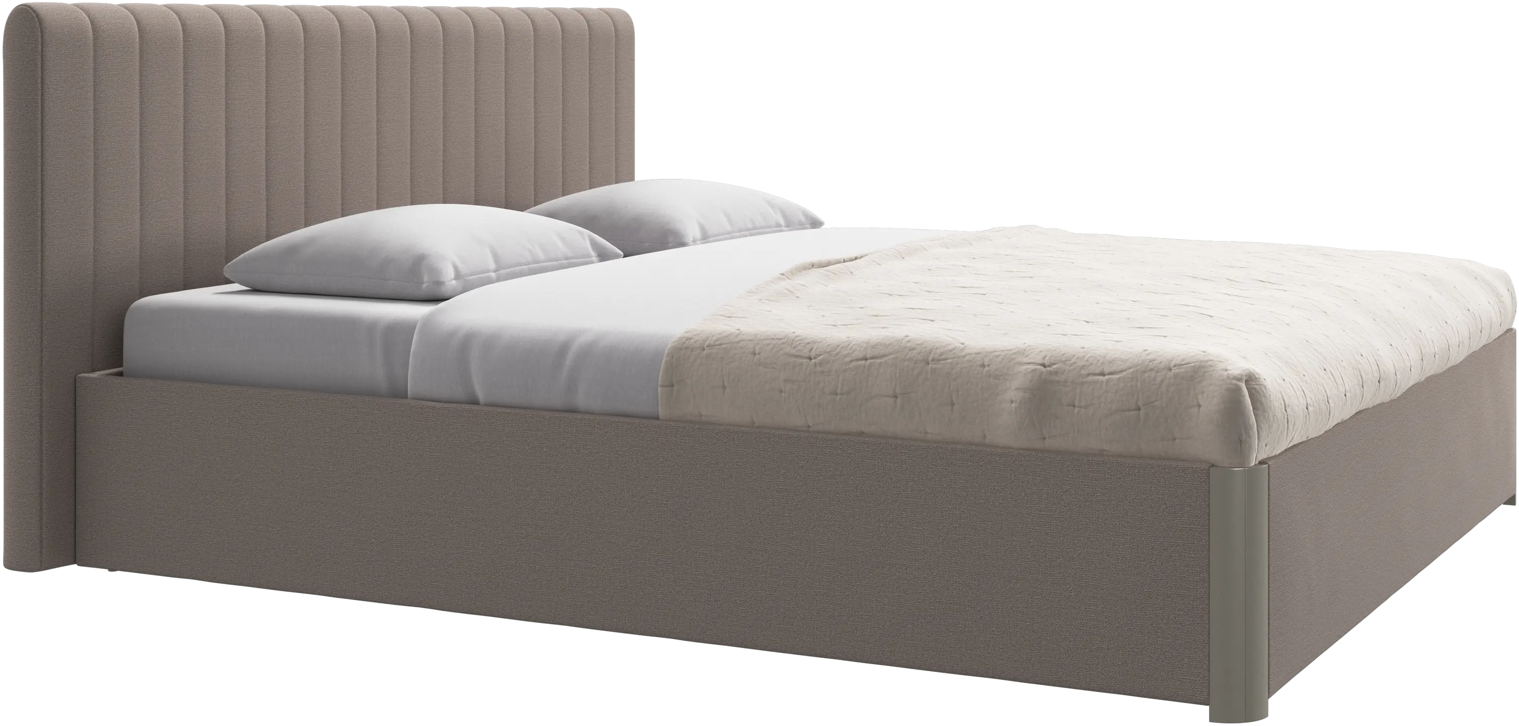Element bed, bed-mounted headboard, with slats and storage solution, excl. mattress