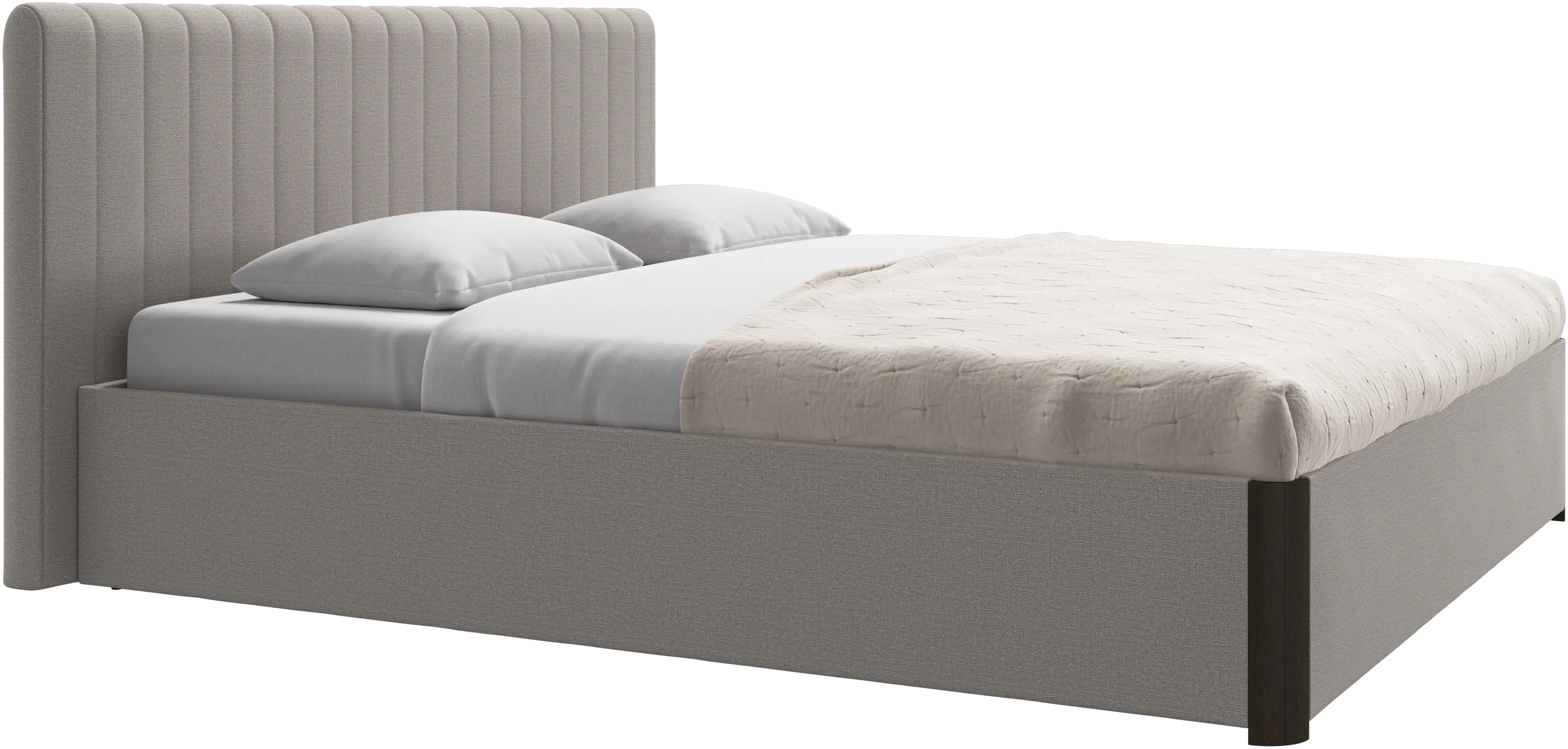 Element bed, bed-mounted headboard, with slats and storage solution, excl. mattress