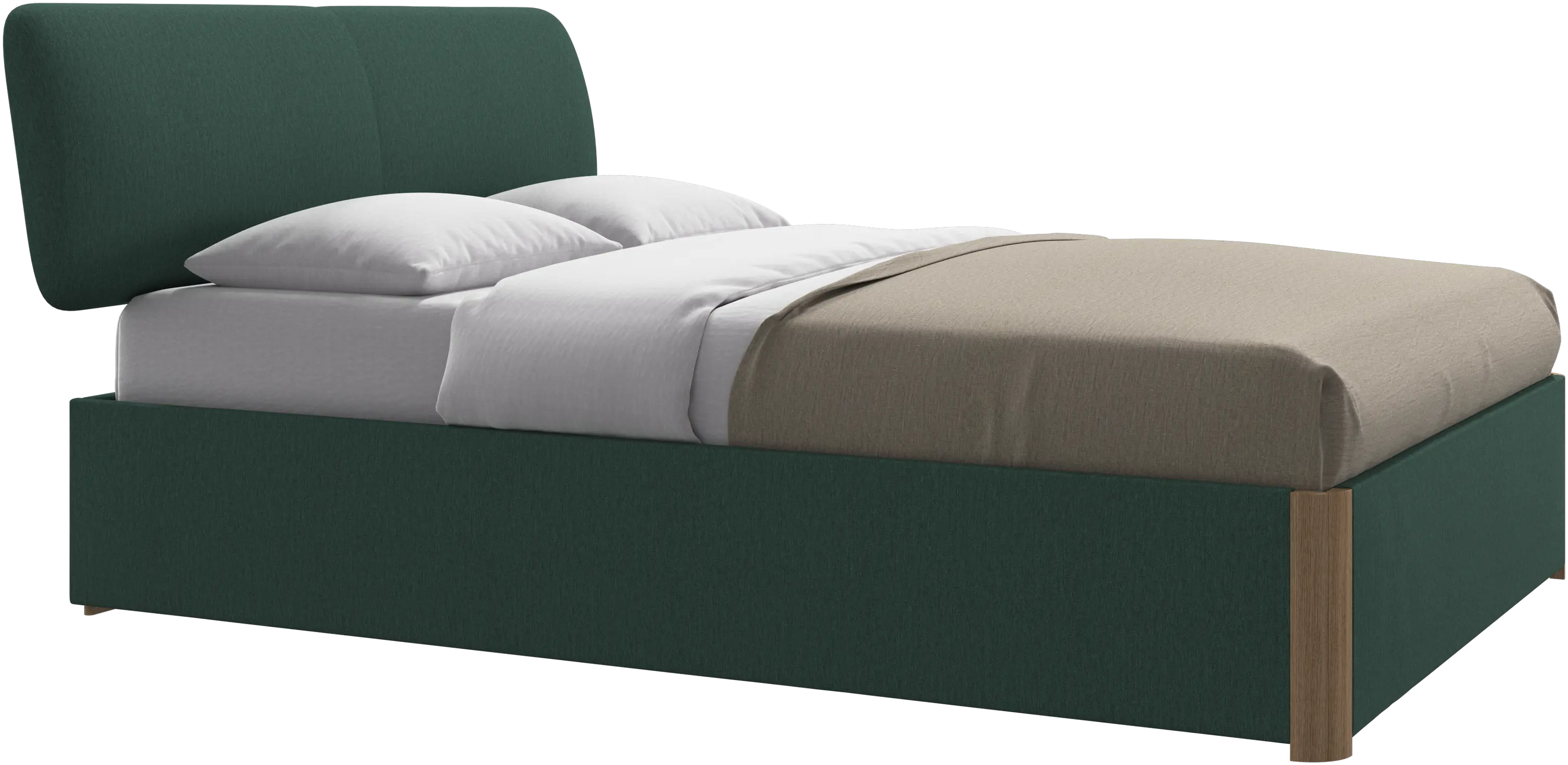 Element bed, bed-mounted headboard, with slats and storage solution, excl. mattress