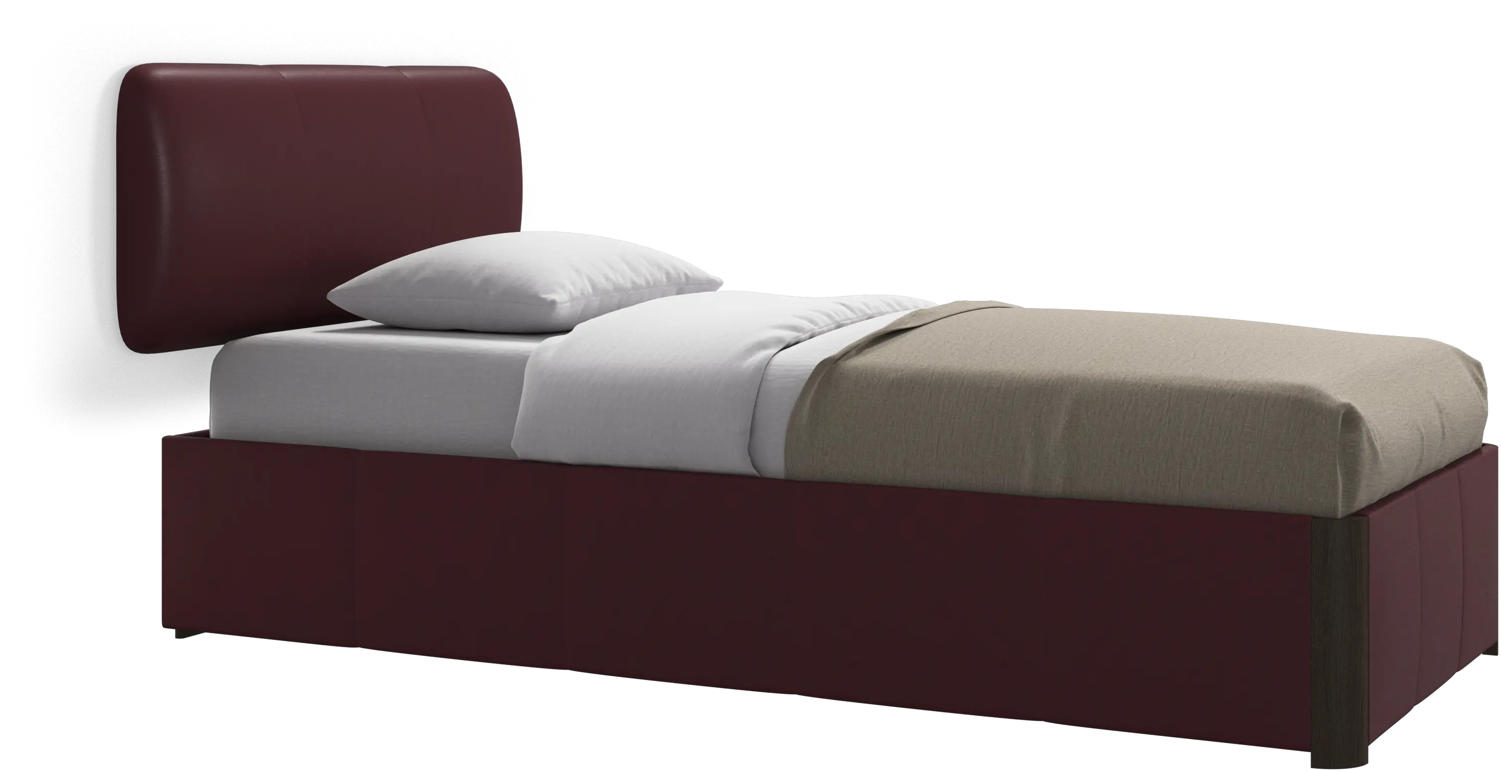Element bed, wall-mounted headboard, with slats and storage solution, excl. mattress