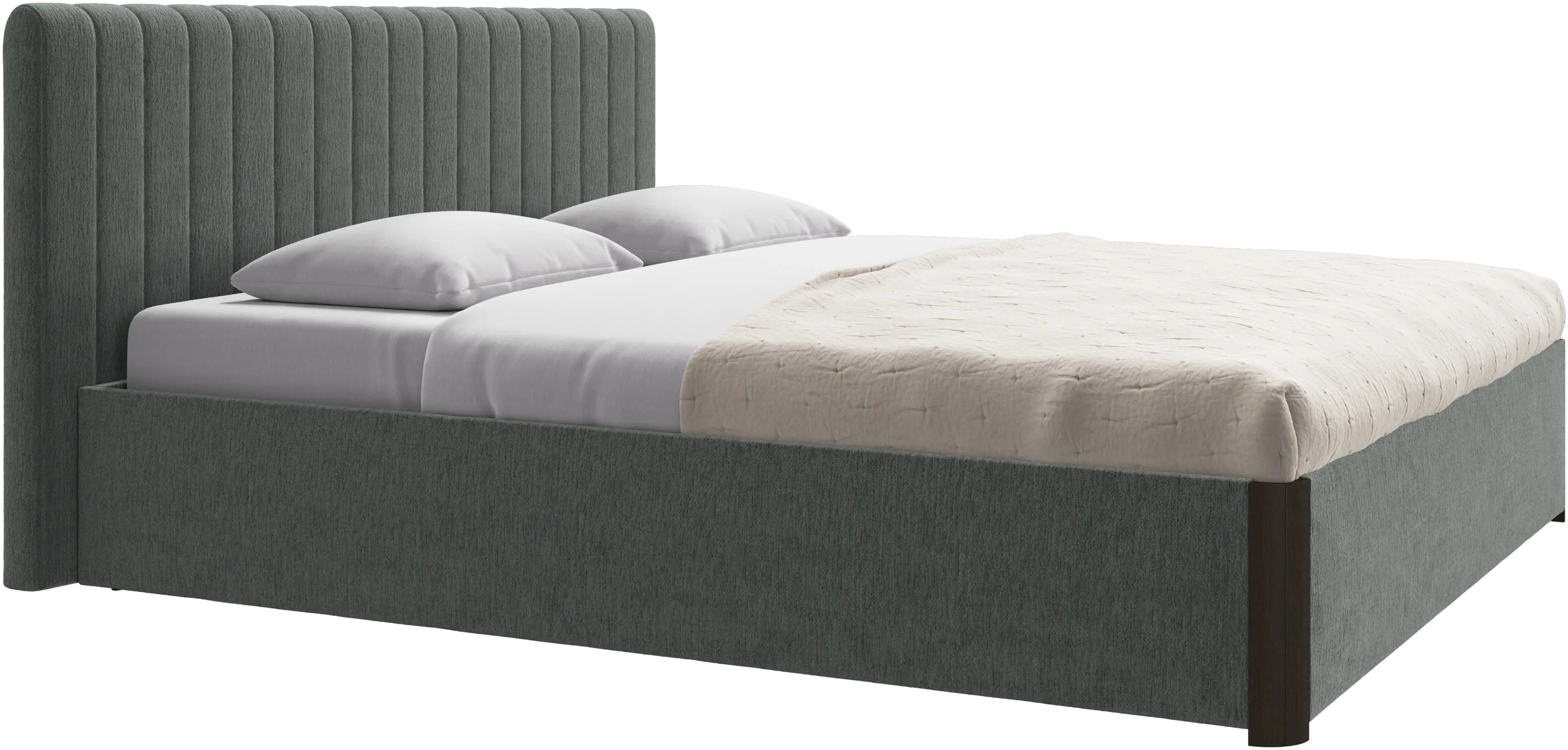 Element bed, bed-mounted headboard, with slats and storage solution, excl. mattress