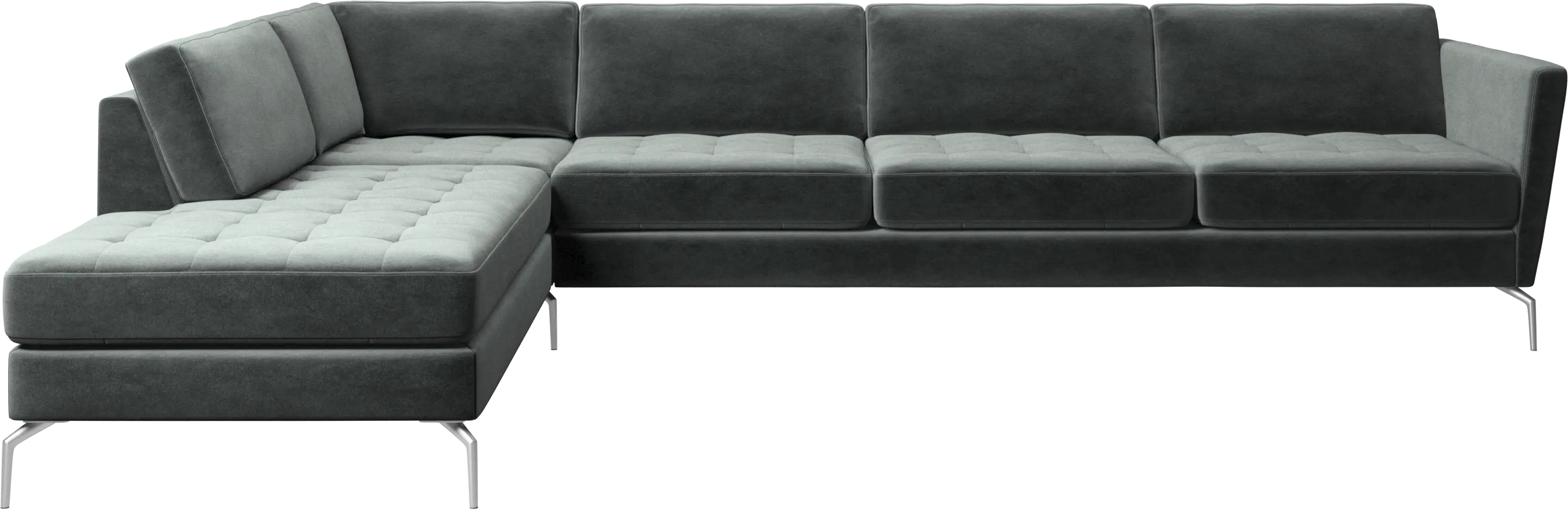 Osaka corner sofa with lounging unit, tufted seat