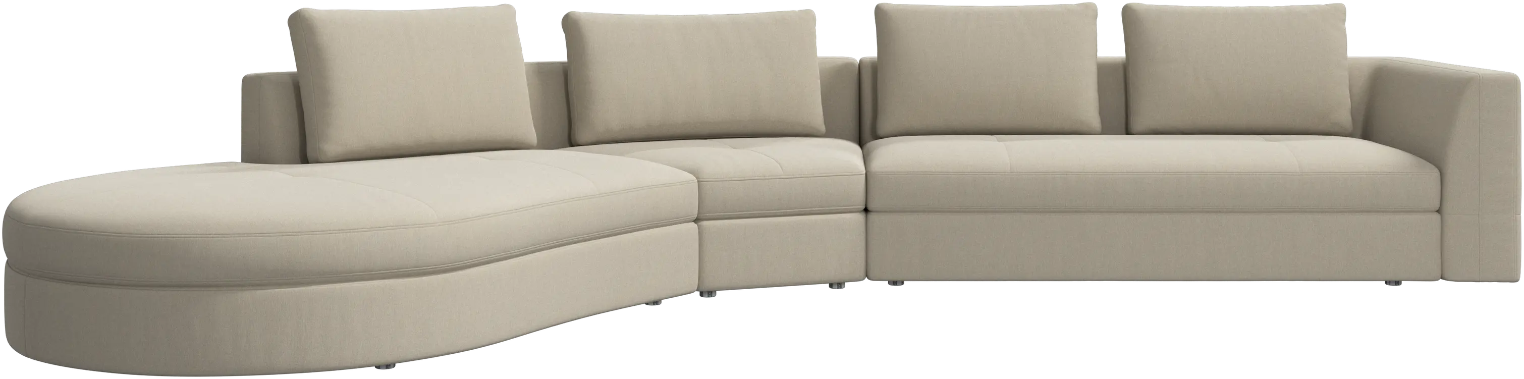 Bergamo sofa with round lounging unit, left