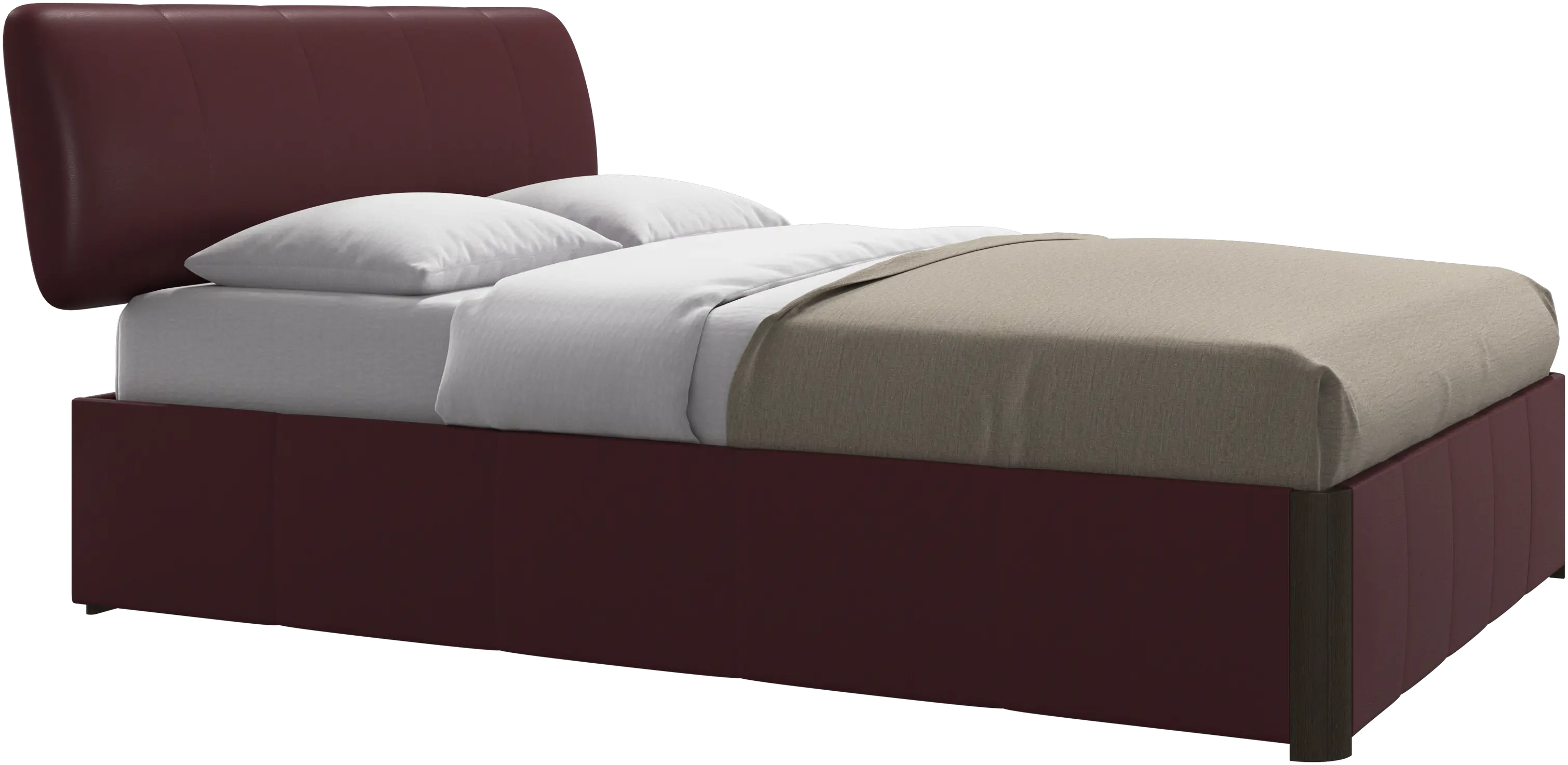 Element bed, bed-mounted headboard, with slats and storage solution, excl. mattress