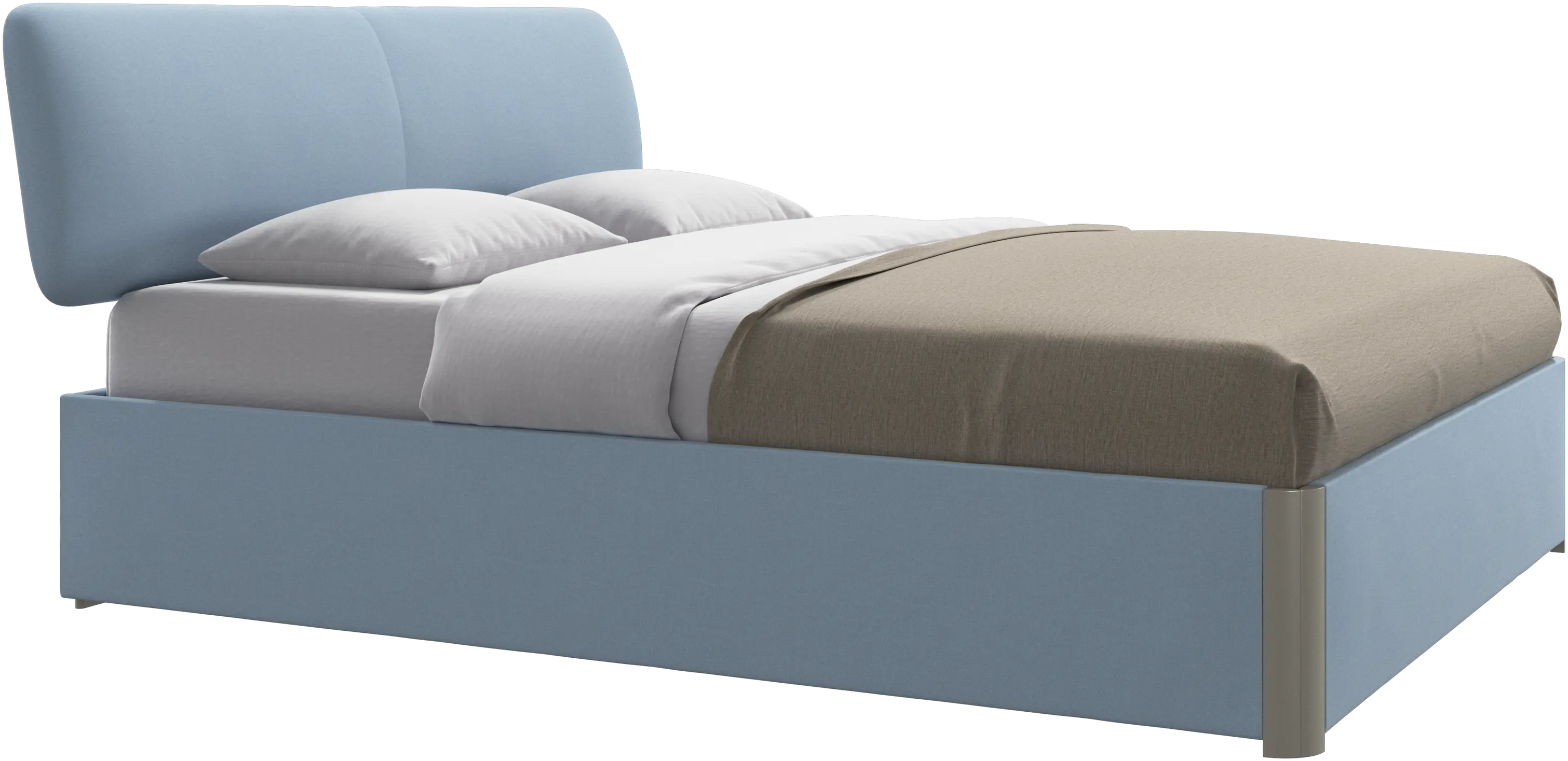 Element bed, bed-mounted headboard, with slats and storage solution, excl. mattress