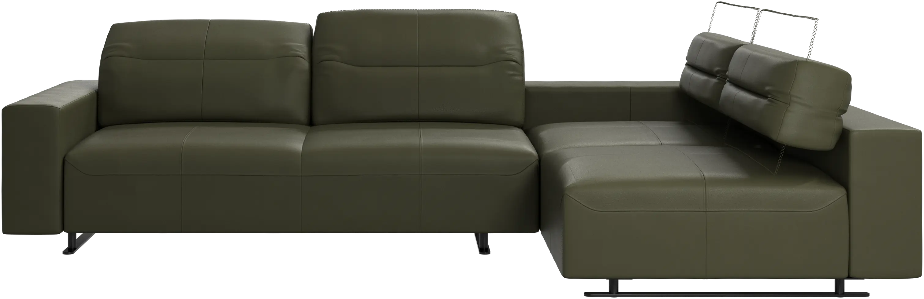Hampton corner sofa with adjustable back and storage on left side