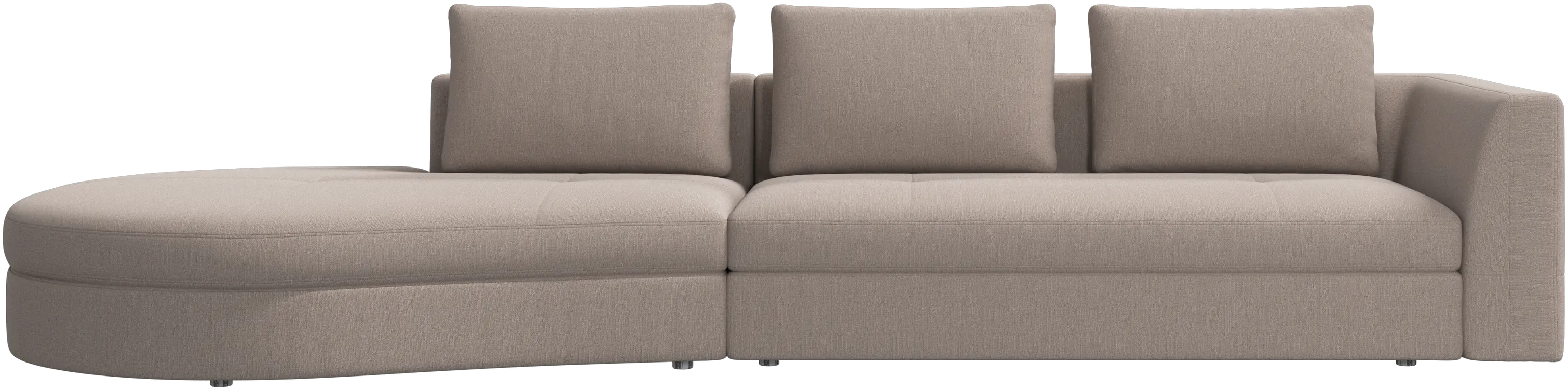 Bergamo sofa with round lounging unit, left