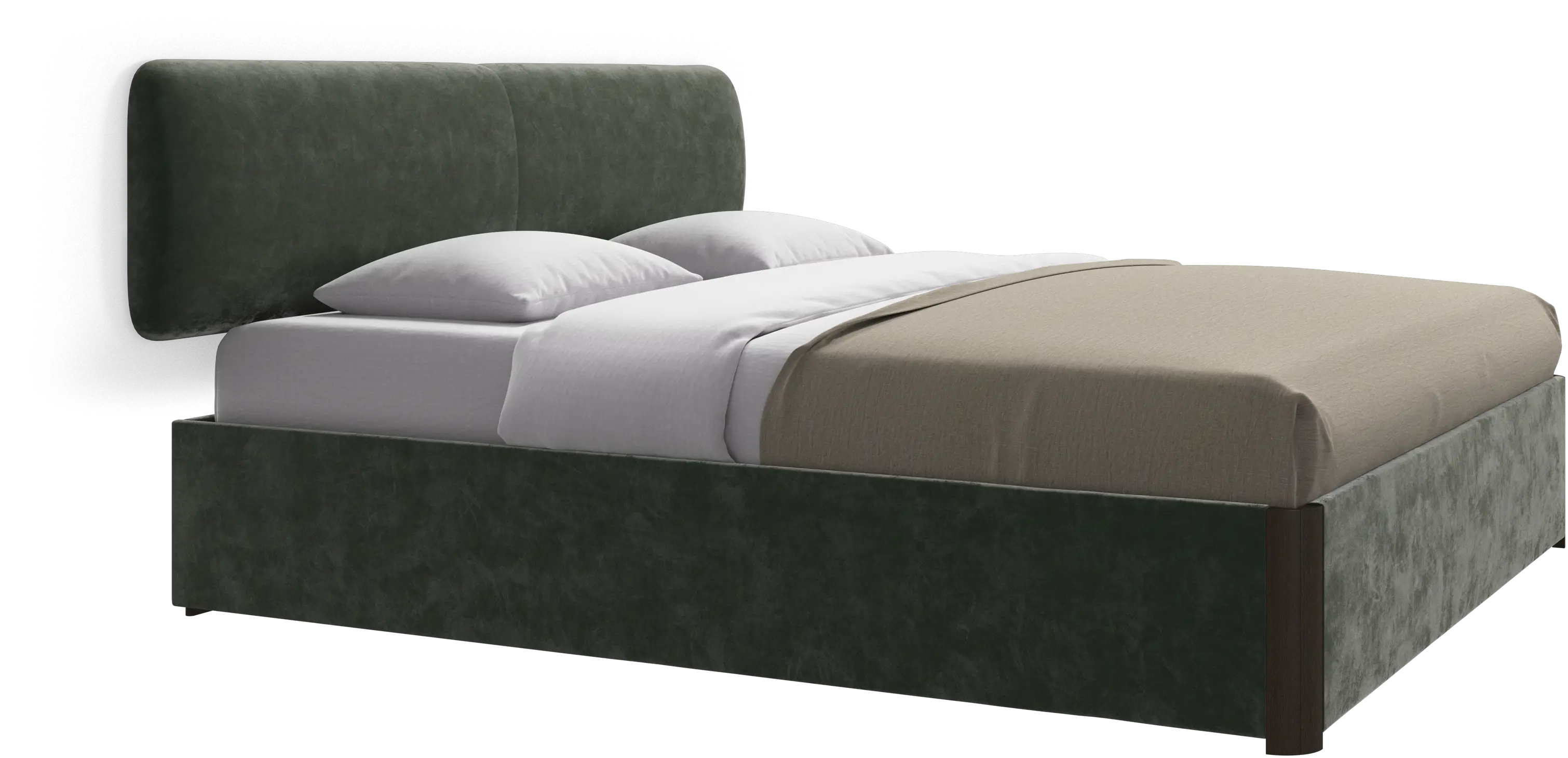 Element bed, wall-mounted headboard, with slats and storage solution, excl. mattress