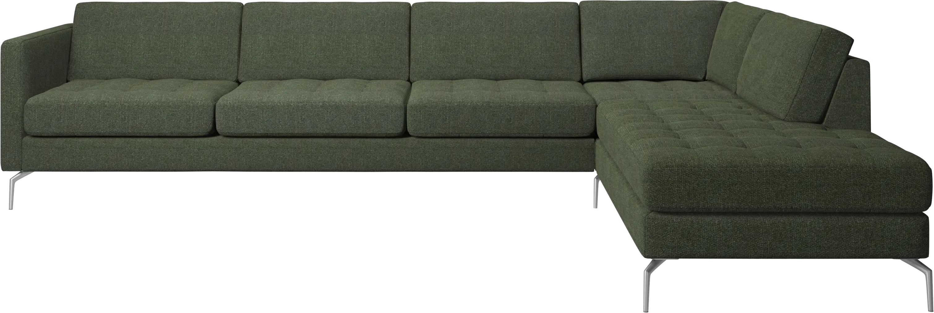 Osaka corner sofa with lounging unit, tufted seat