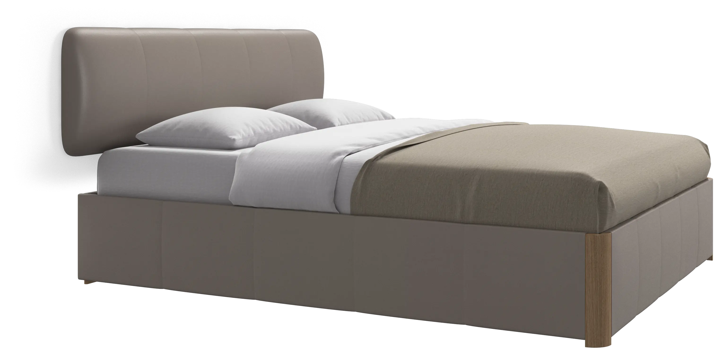 Element bed, wall-mounted headboard, with slats and storage solution, excl. mattress