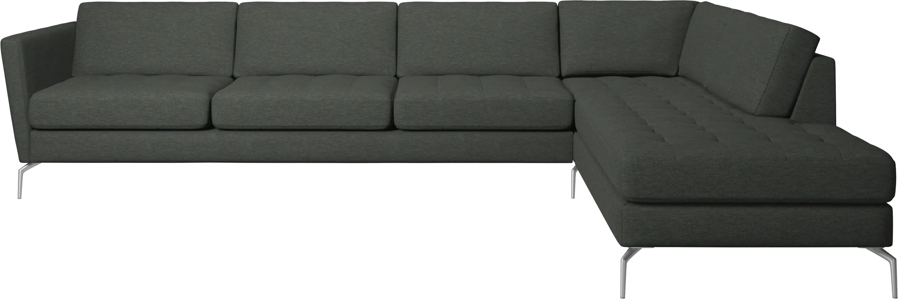 Osaka corner sofa with lounging unit, tufted seat